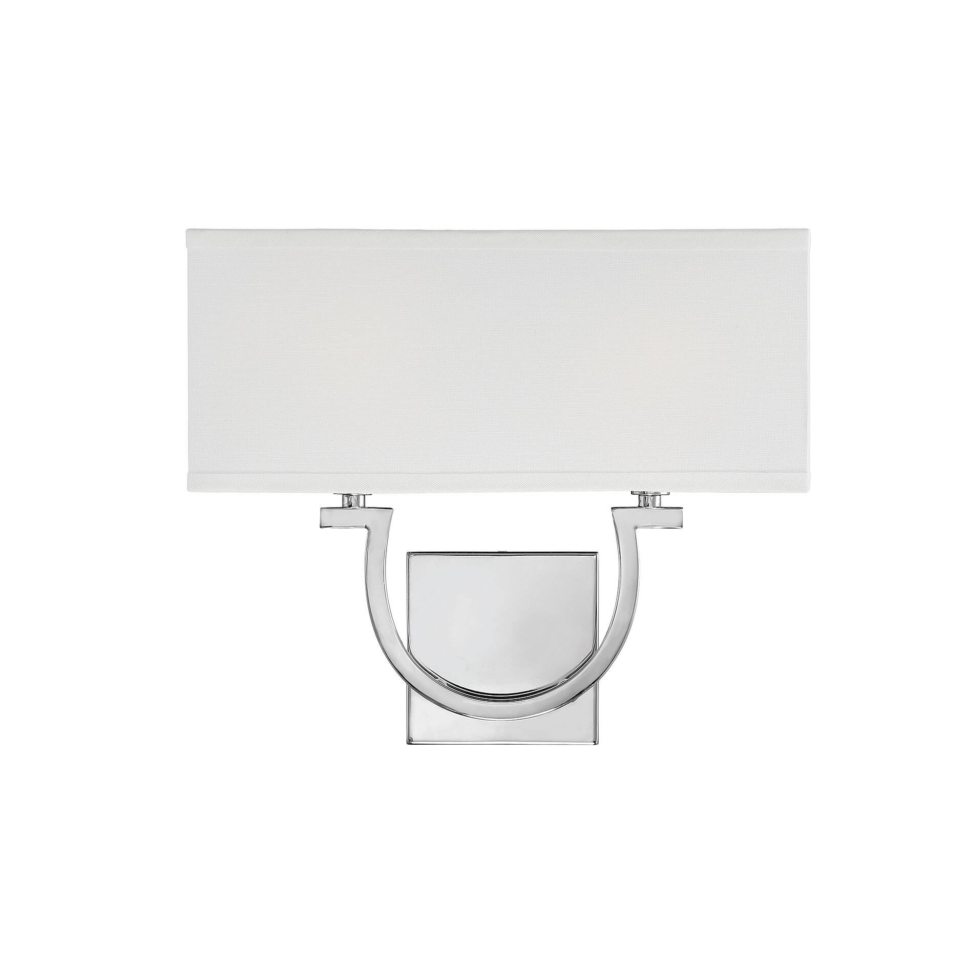Shown in 
Polished Nickel finish and White Linen shade