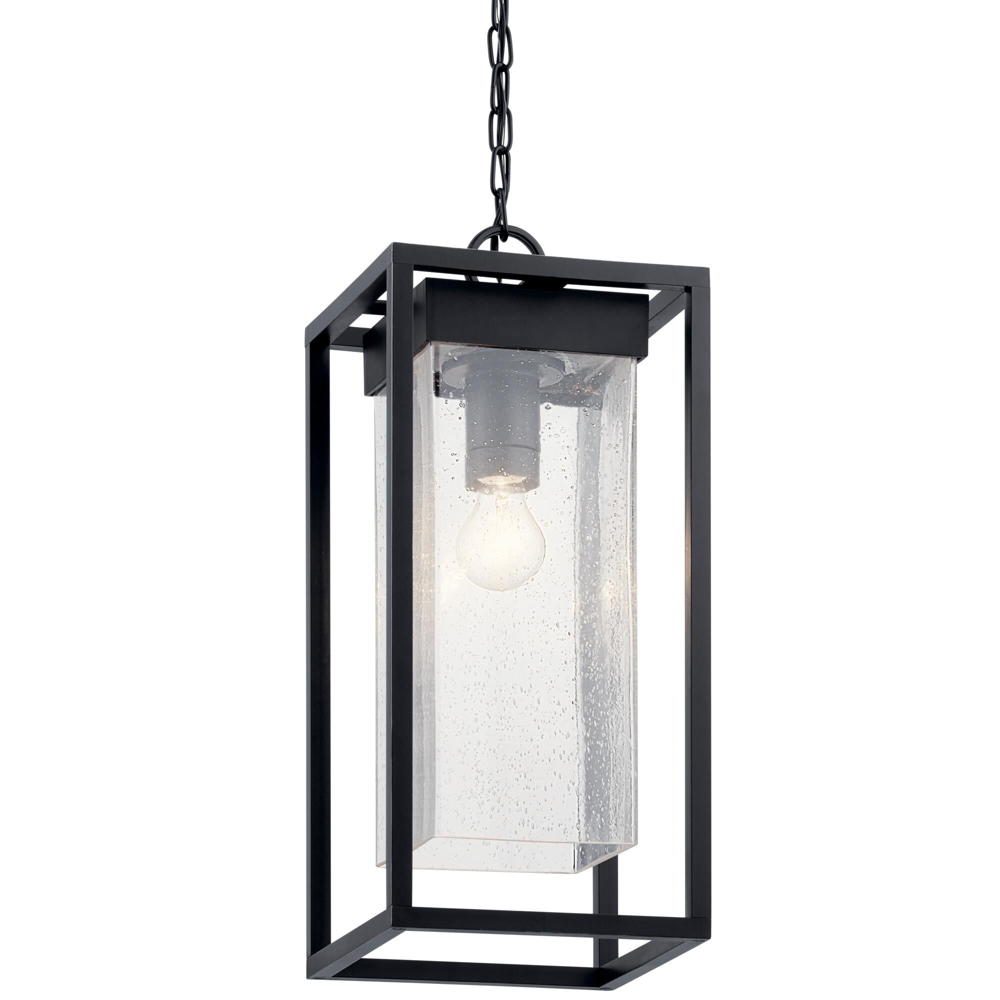 Shown in Black With Silver Highlights finish and Clear Seeded glass
