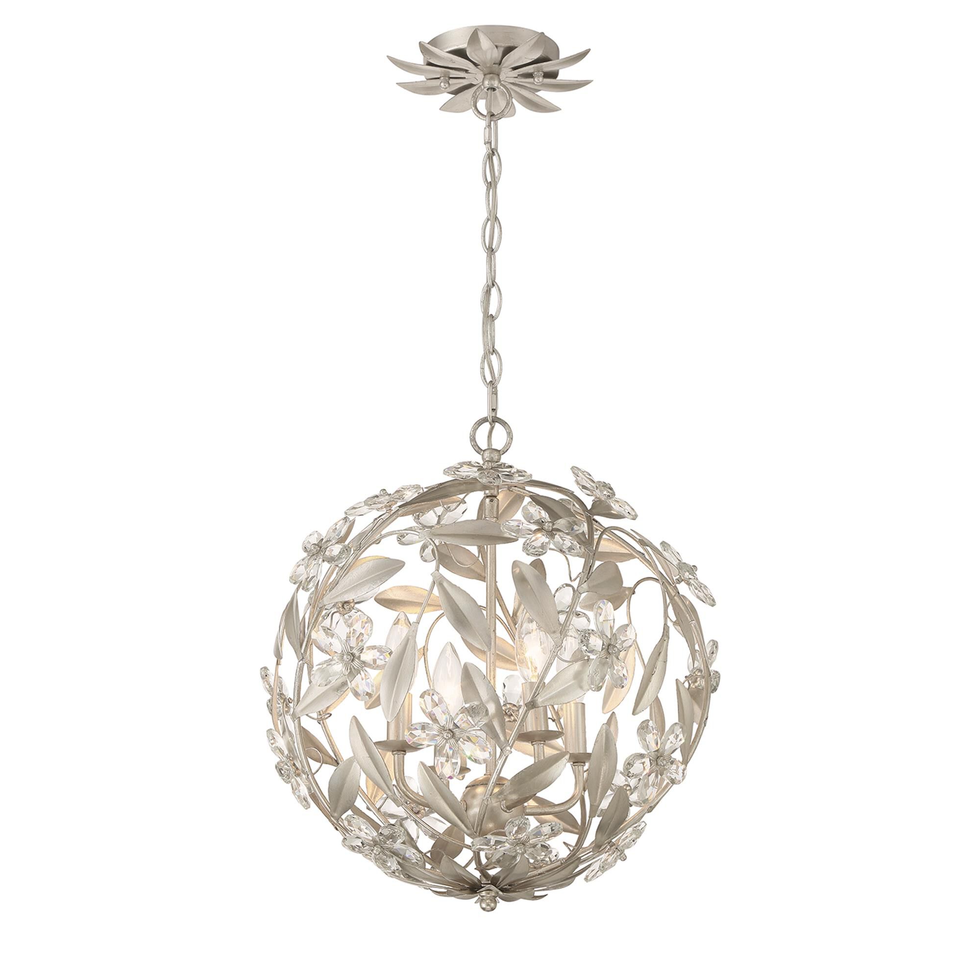 Shown in Antique Silver finish and Hand Cut crystal