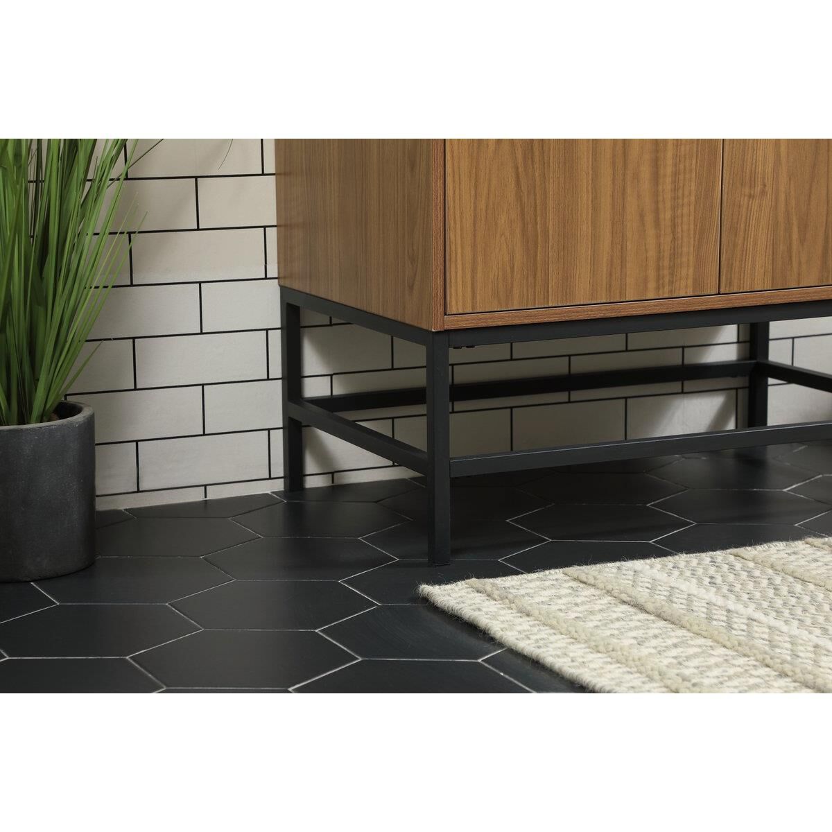 Shown in Walnut Brown finish and With Backsplash accent