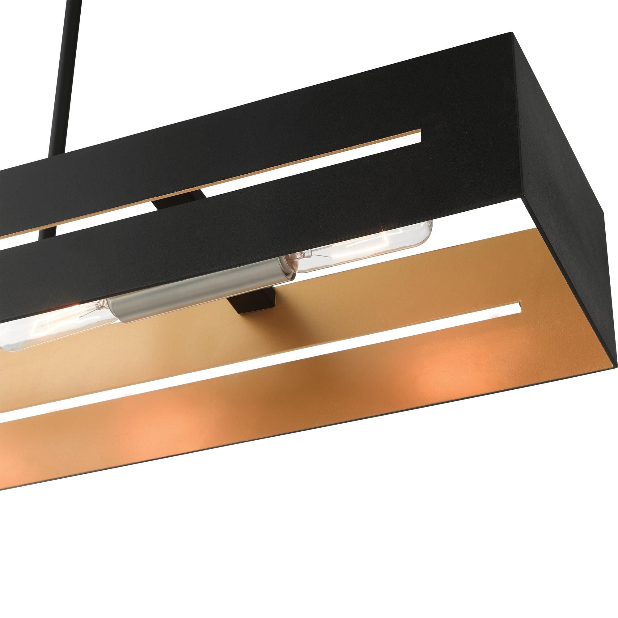 Shown in Textured Black With Brushed Nickel Accents finish and Hand Welded Textured Black  With Gold Finish Inside shade
