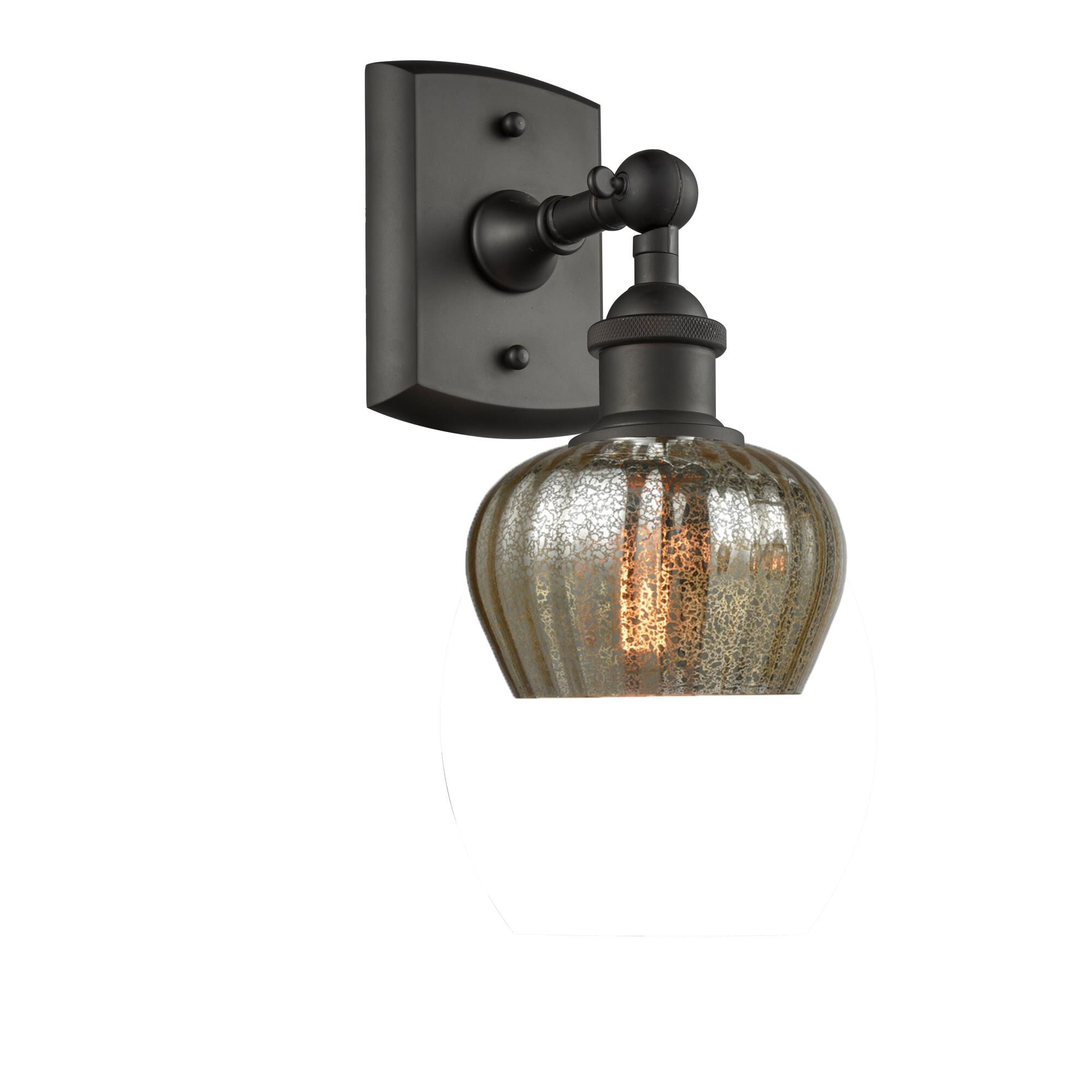 Shown in Oil Rubbed Bronze finish and Mercury Fluted glass