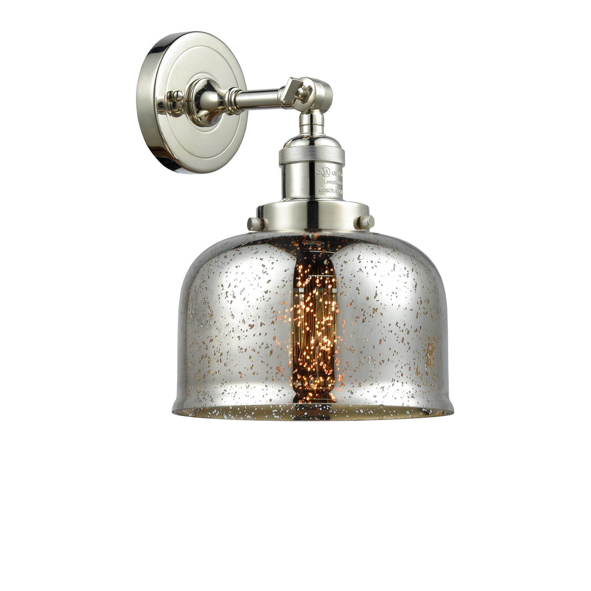 Shown in Polished Nickel finish and Silver Mercury glass