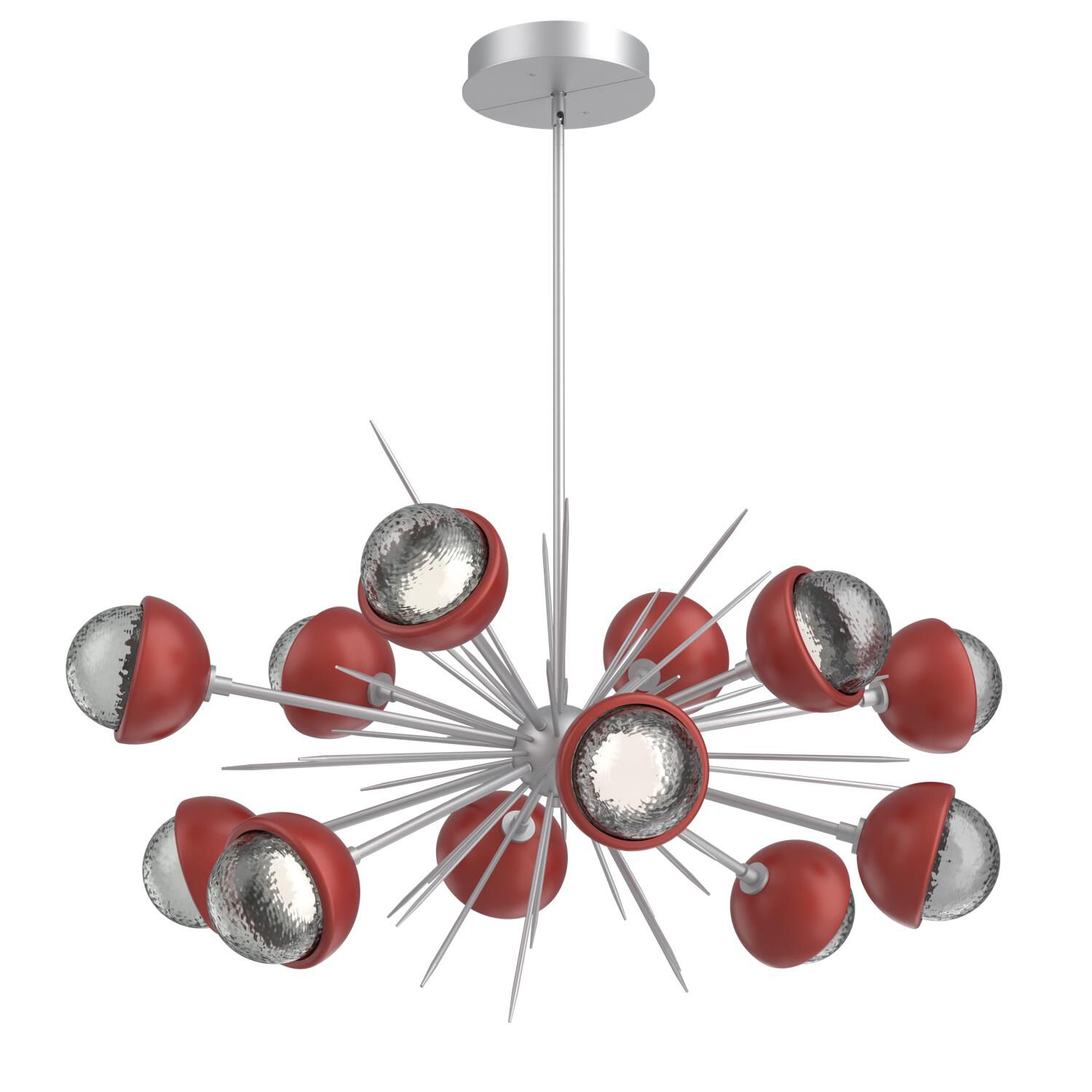 Shown in Classic Silver finish and Smoke glass and Cinnamon Red accent