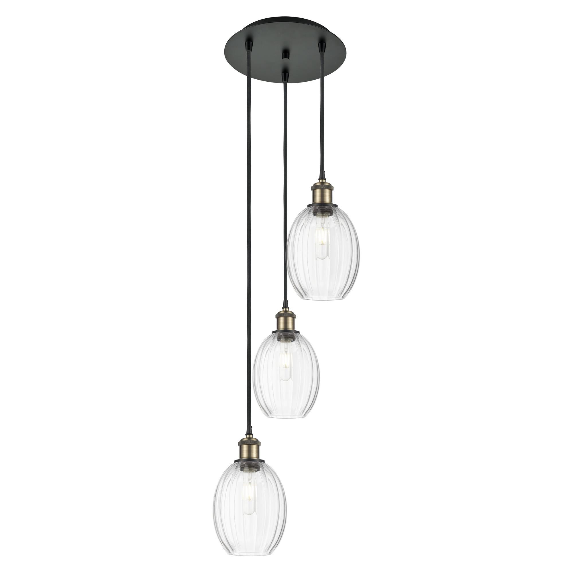 Shown in Black Antique Brass finish and Clear glass