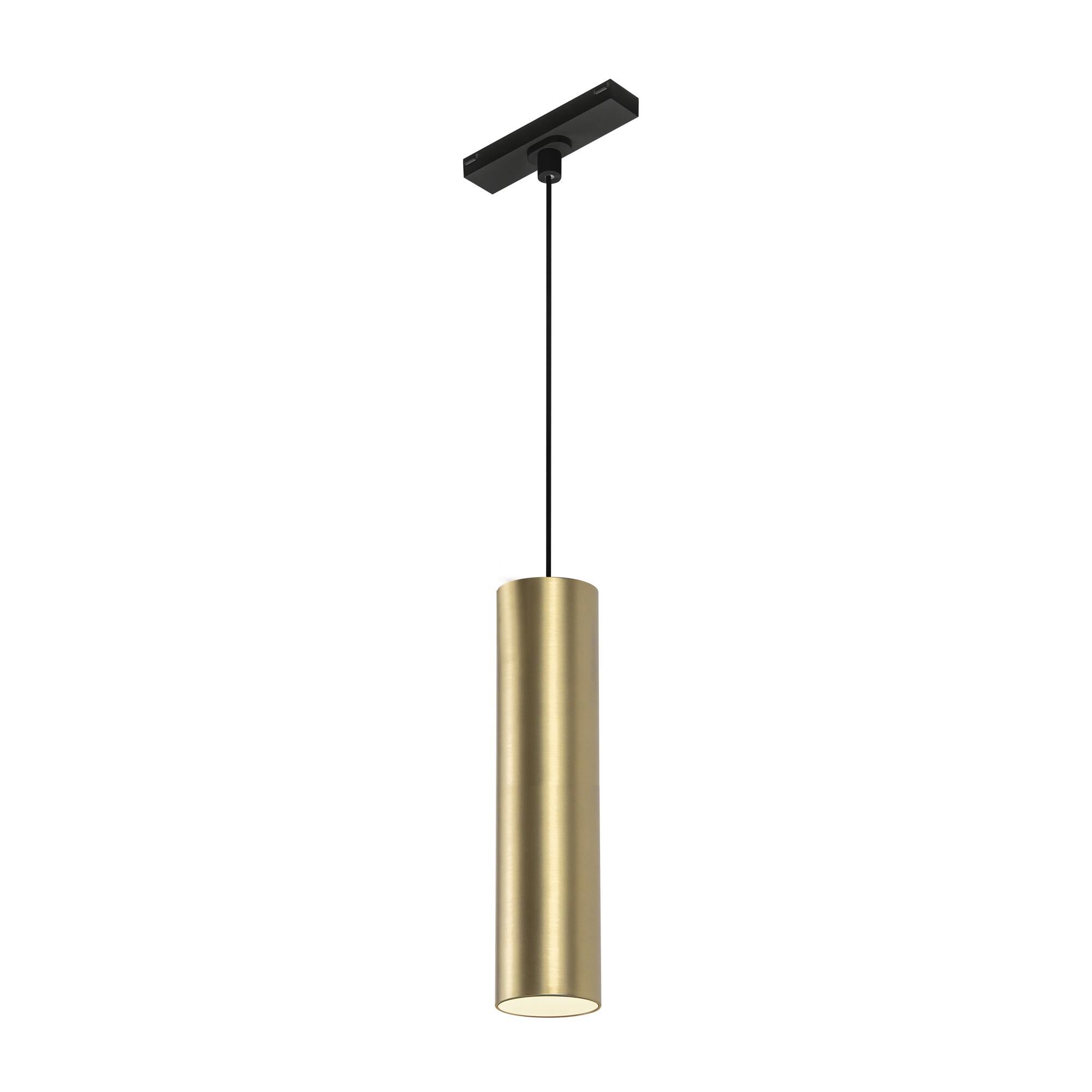 Shown in Brushed Gold finish and Black Baffle shade