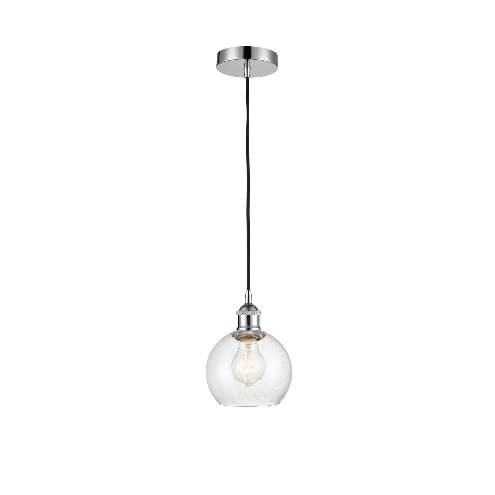 Shown in Polished Chrome finish and Seedy glass