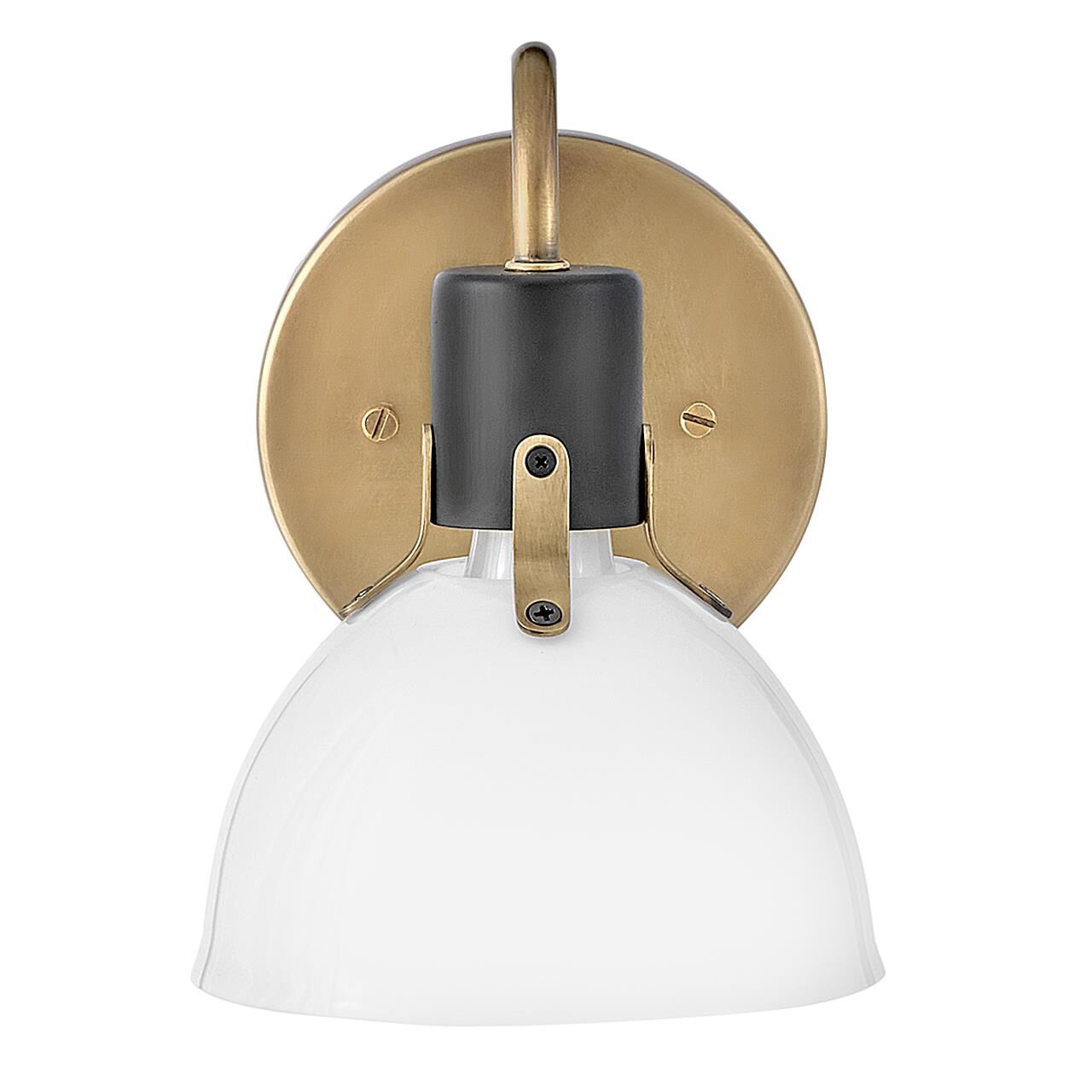 Shown in Heritage Brass with Black Accents finish and Cased Opal glass