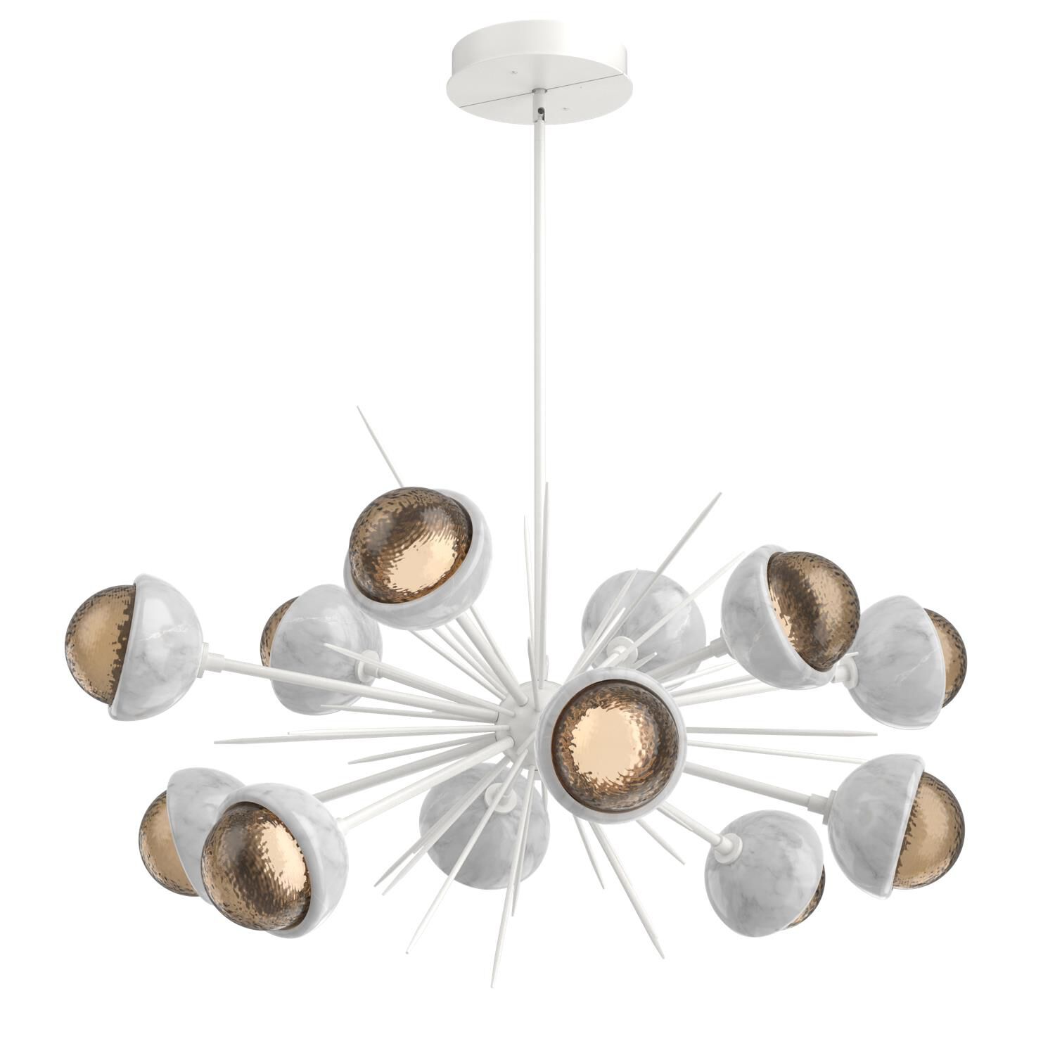 Shown in Salt White finish and Bronze glass and White Marble accent