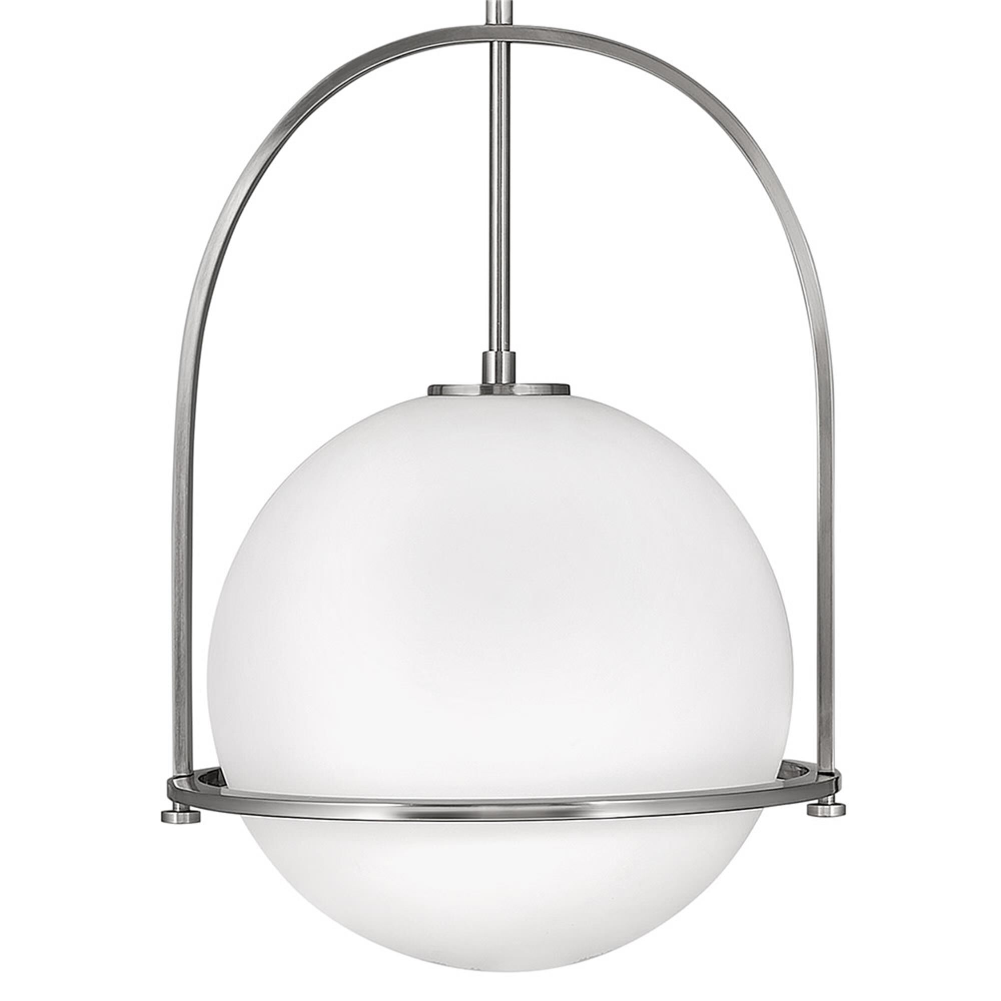 Shown in Brushed Nickel finish and Etched Opal glass