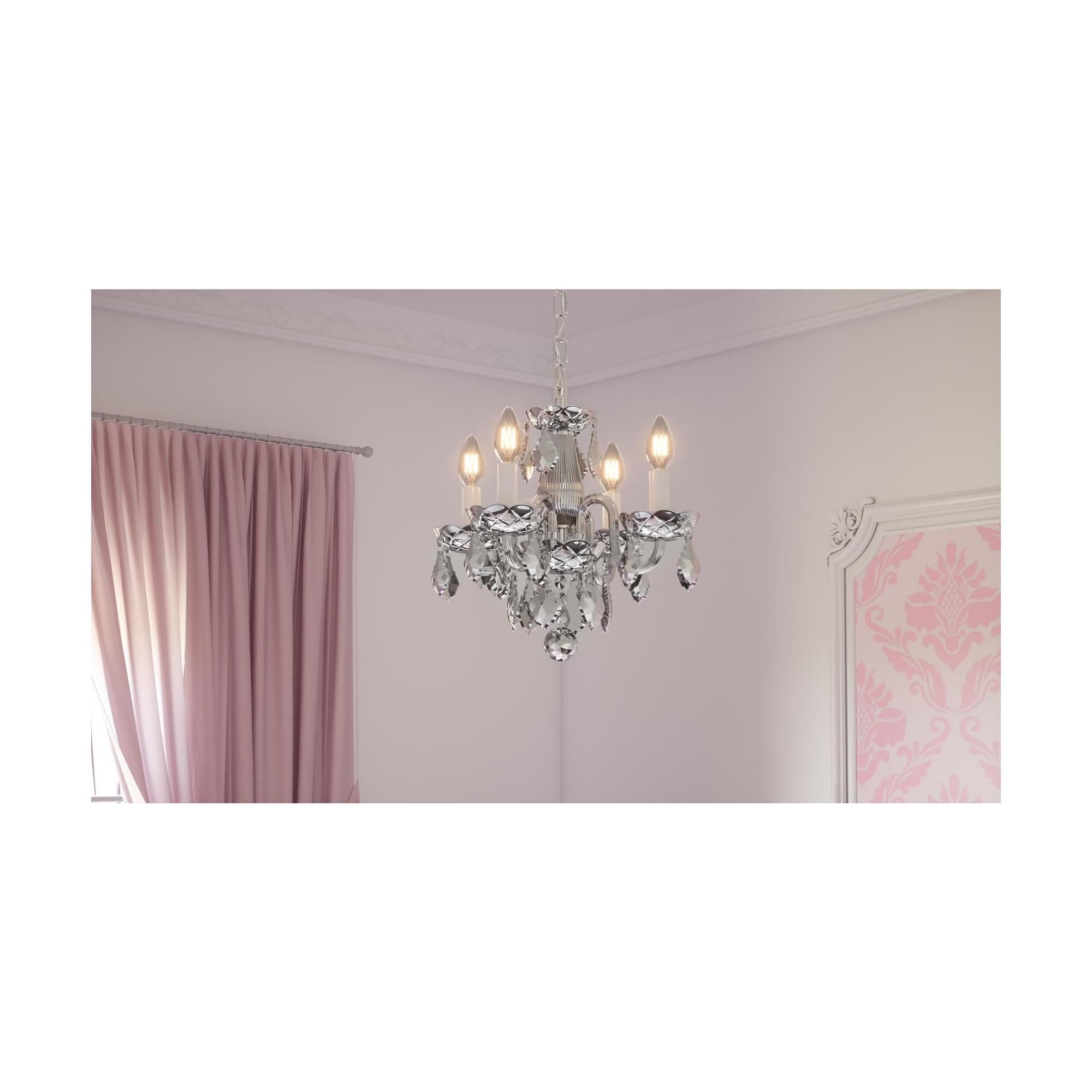 Rococo 15 Inch 4 Light Mini Chandelier by Elegant Lighting