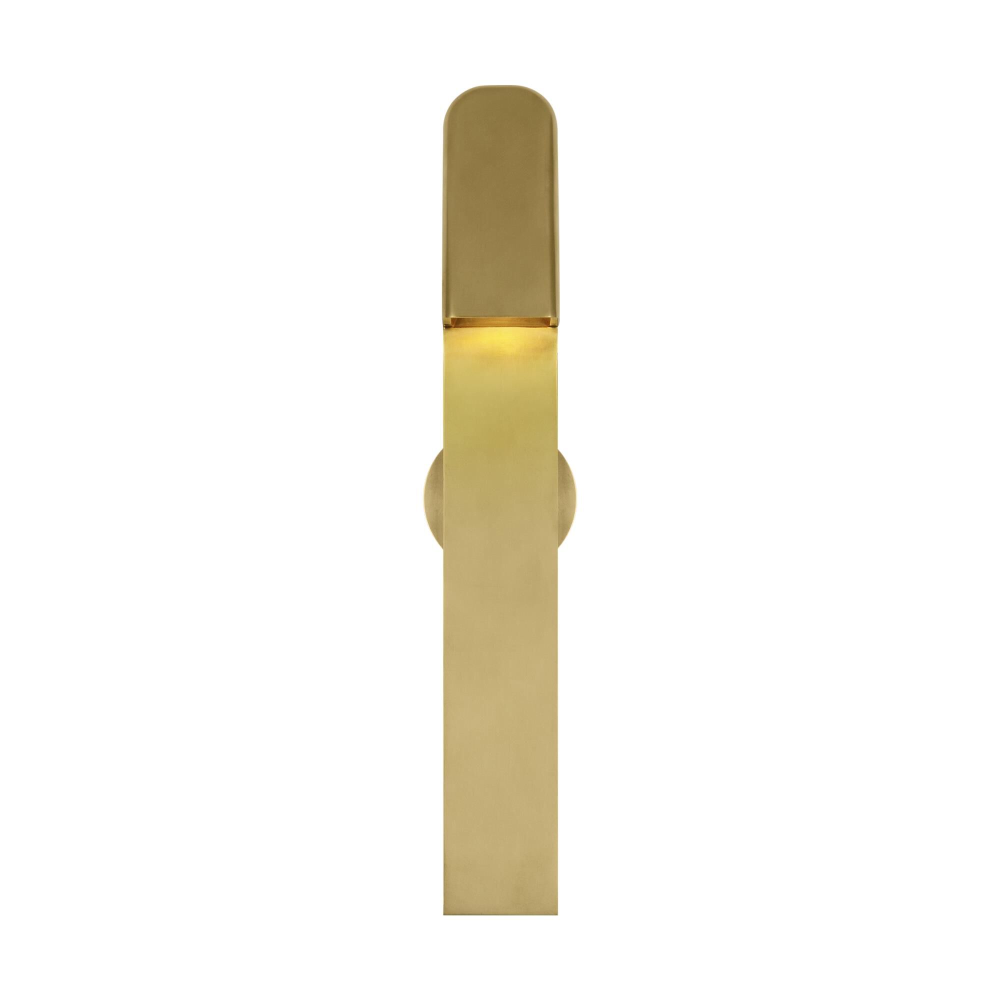 Shown in Hand-Rubbed Antique Brass finish and Brass shade