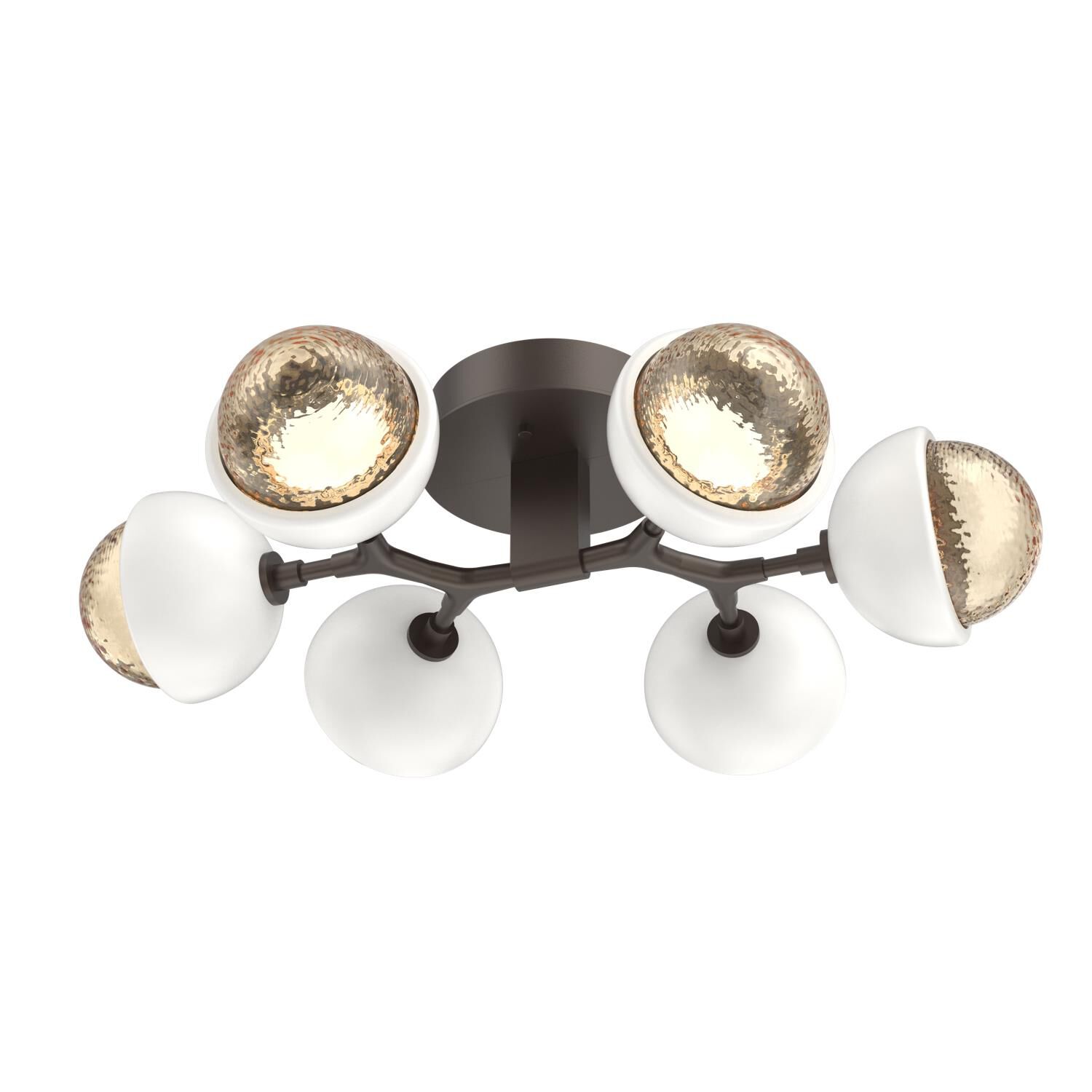 Shown in Flat Bronze finish and Amber glass and Salt White accent