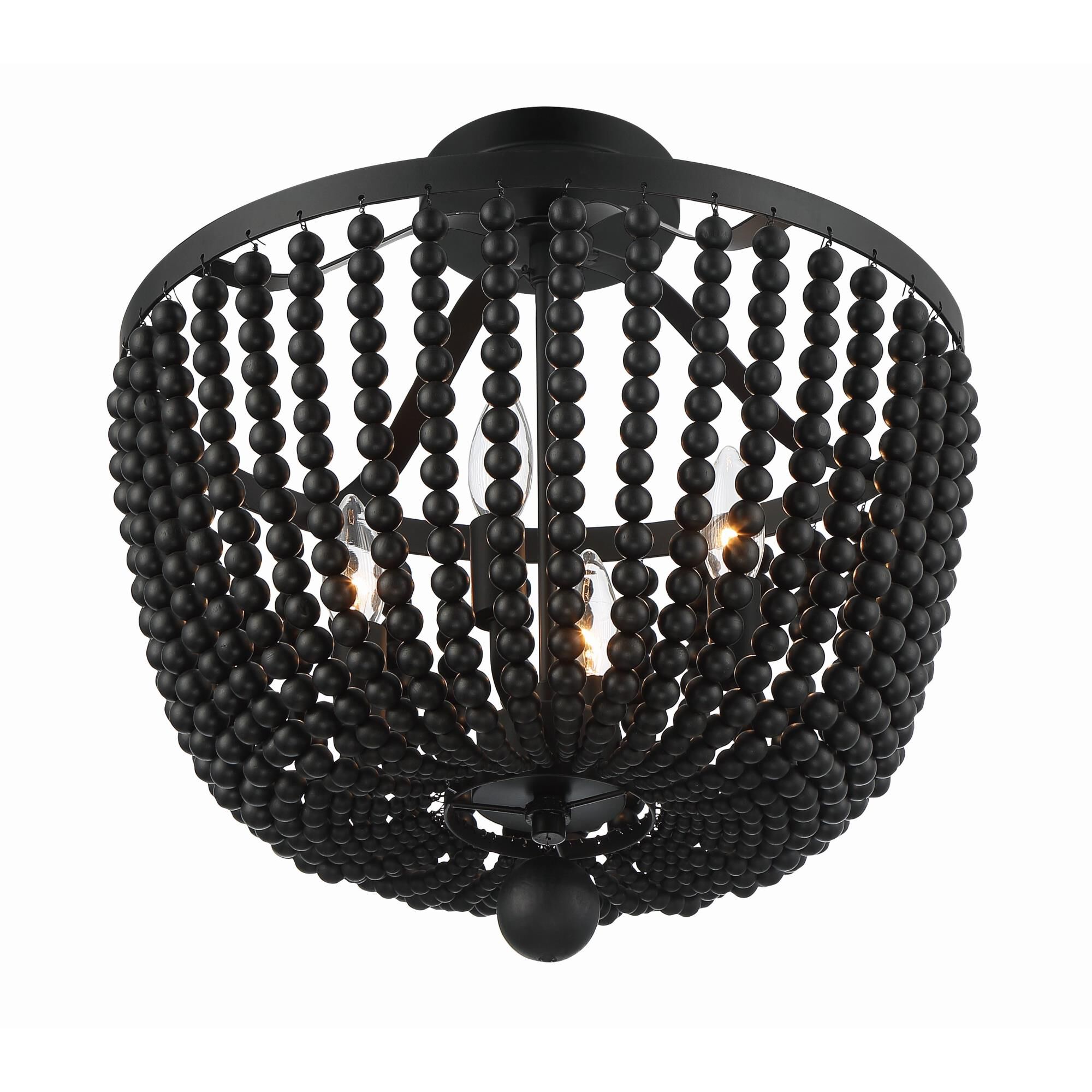 Shown in Matte Black finish and Black Wood Beads crystal