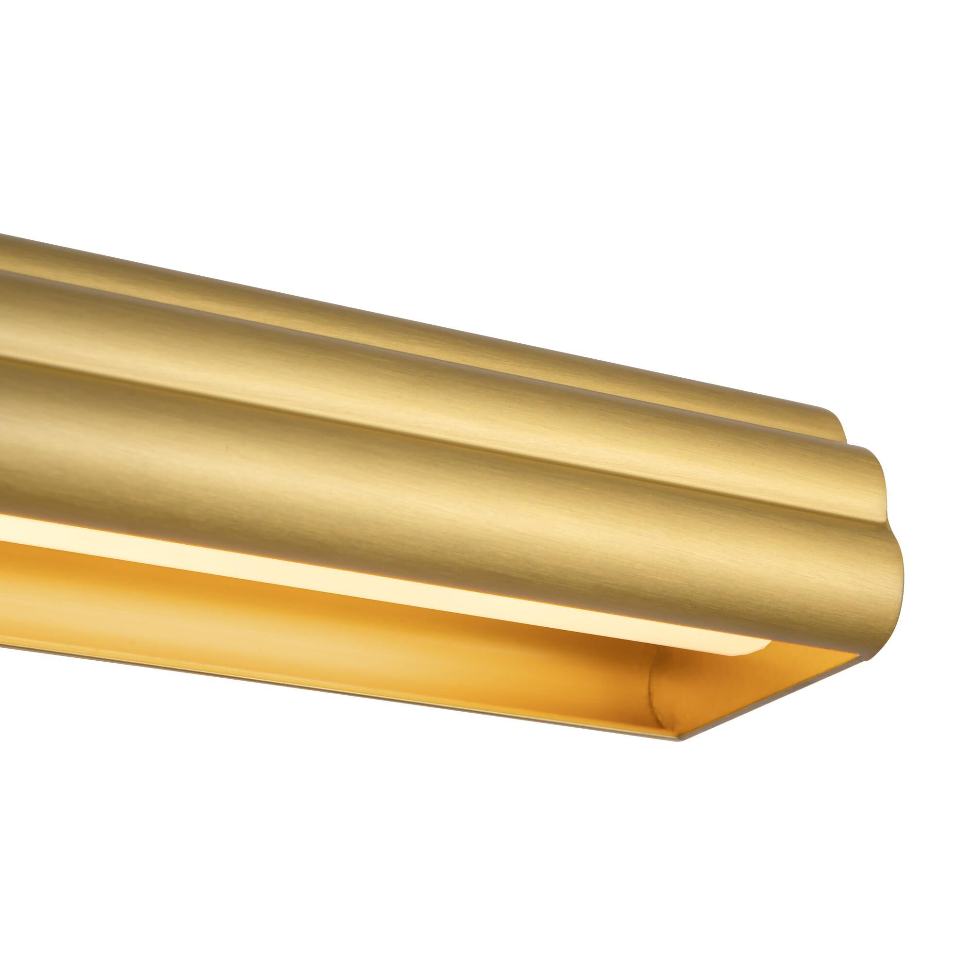 Shown in Brushed Gold finish and Frosted Acrylic Diffuser glass and Aluminum shade