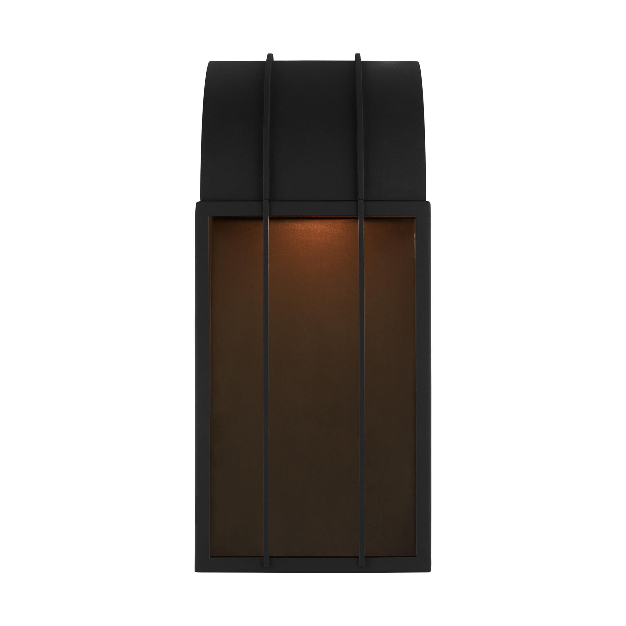 Shown in Textured Black finish and Clear Glass Panels shade