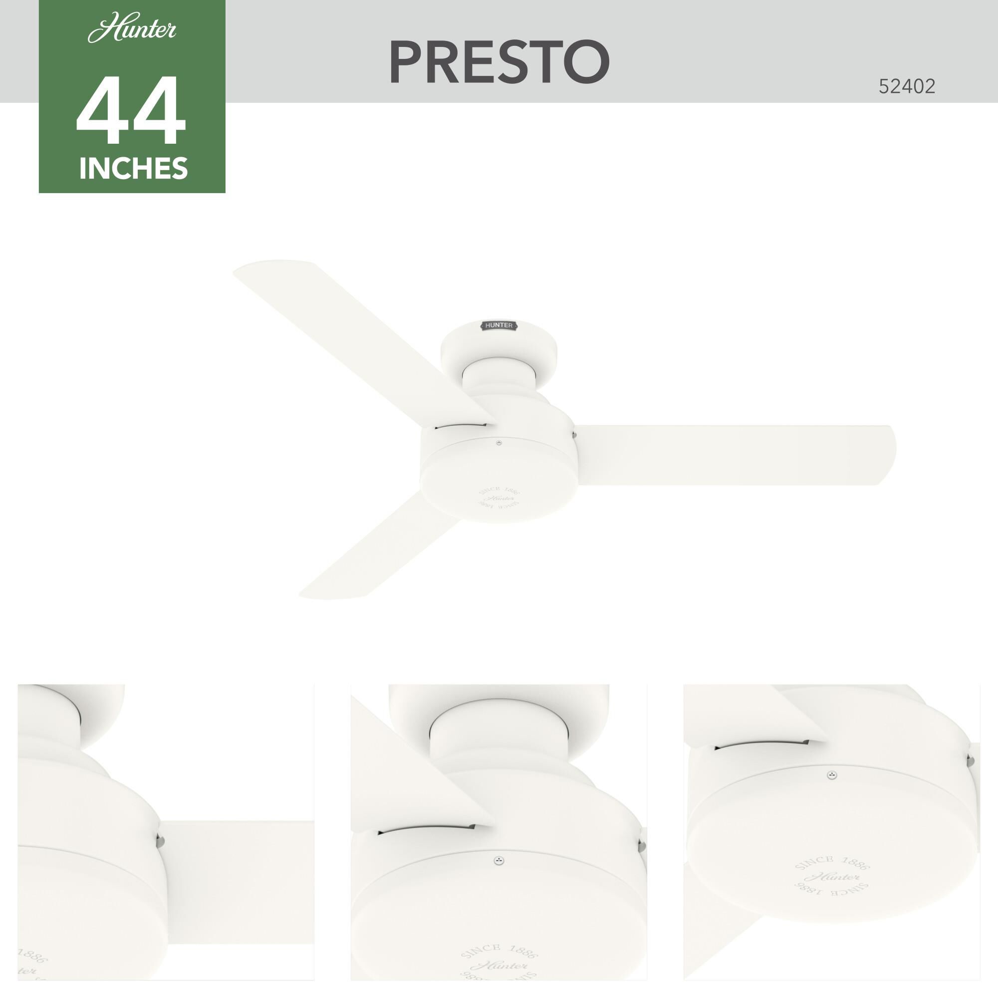 Presto 44 Inch Flush Mount Fan by Hunter Fan