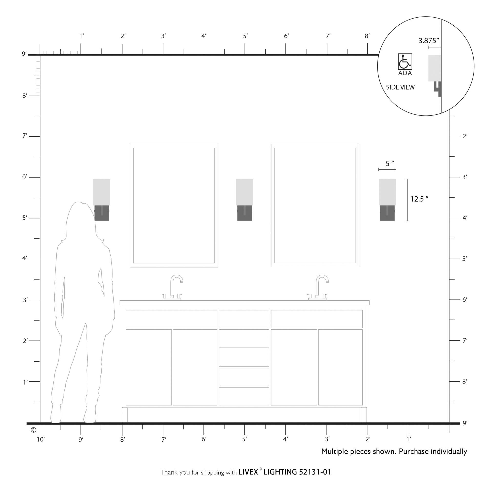 Monroe 12 Inch Wall Sconce by Livex Lighting