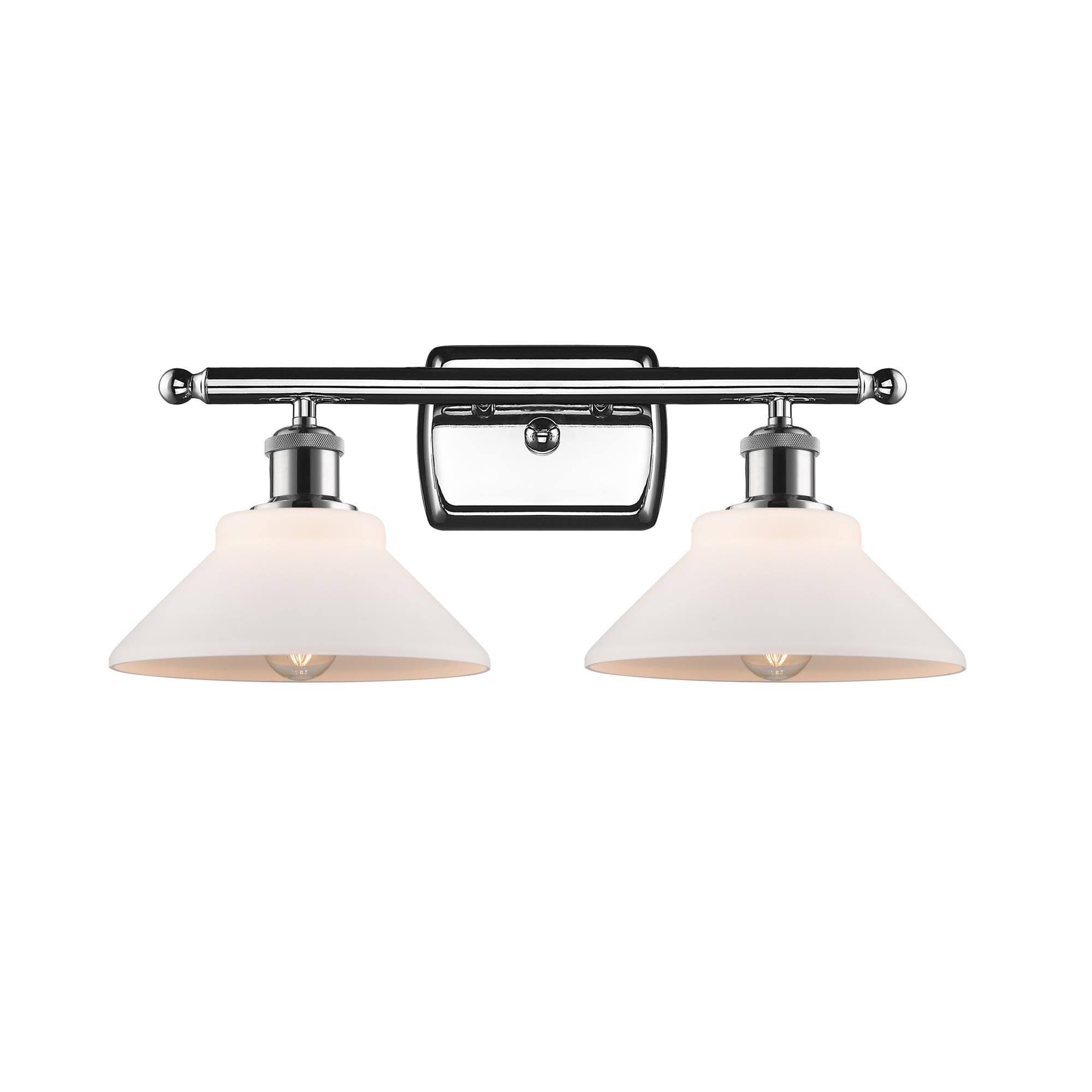 Shown in Polished Chrome finish and Matte White glass