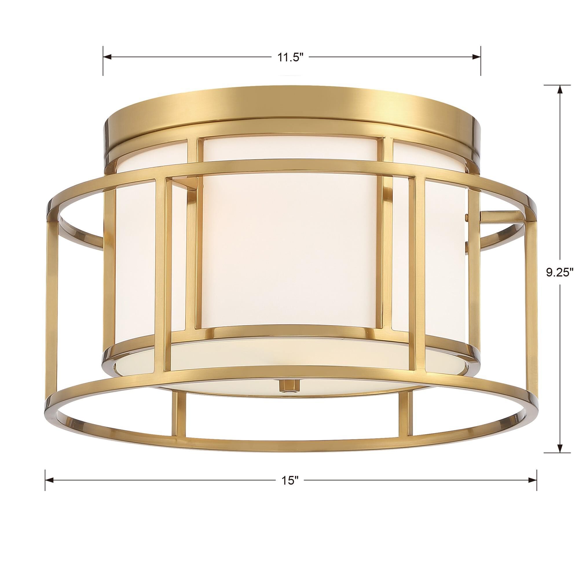 Hulton 15 Inch 2 Light Flush Mount by Crystorama