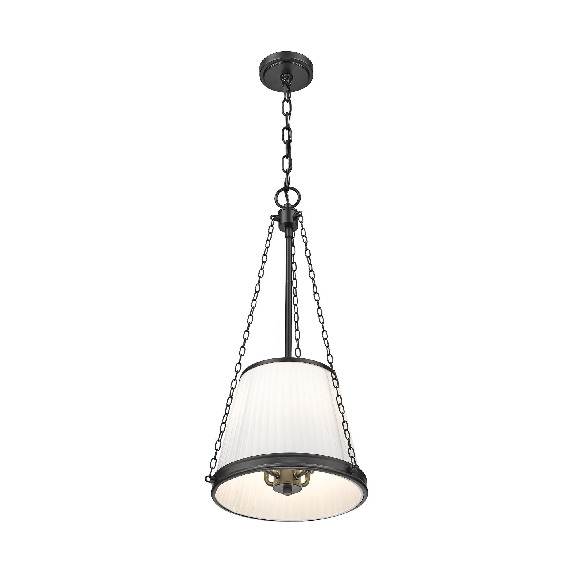 Shown in Matte Black finish and White glass and White shade