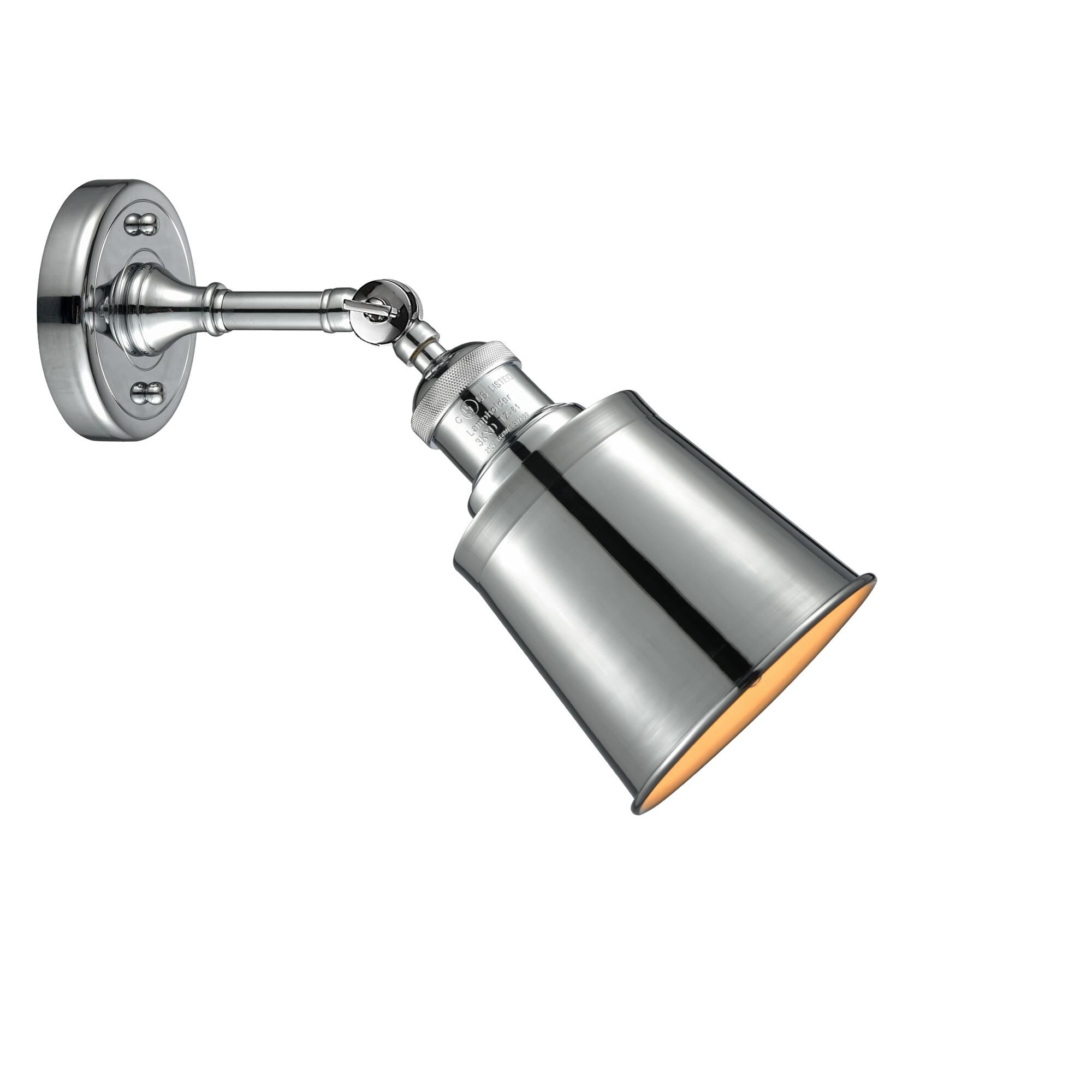 Shown in Polished Chrome finish and Polished Chrome glass and Polished Chrome shade and No Accent accent