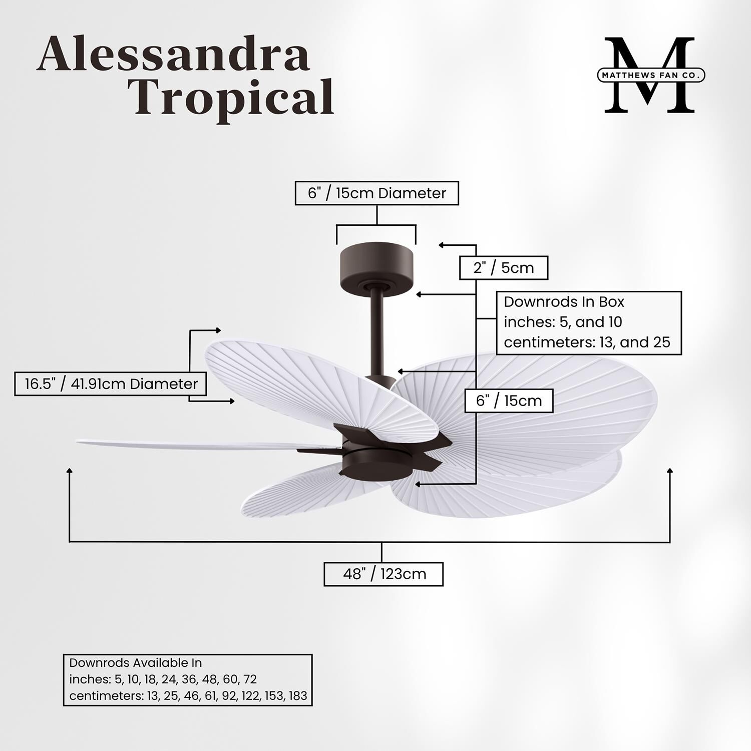 Alessandra Tropical 48 Inch Ceiling Fan by Matthews Fan Company