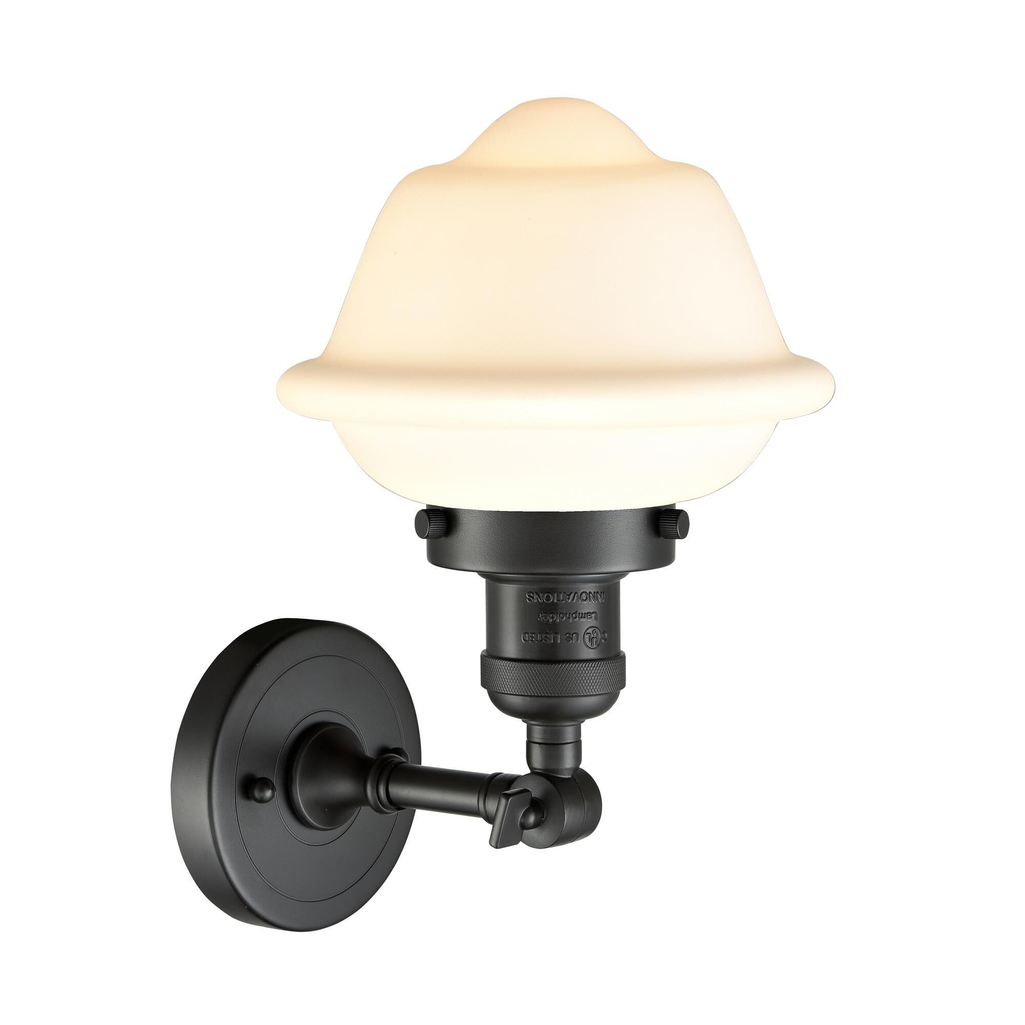 Shown in Oil Rubbed Bronze finish and Matte White Cased glass