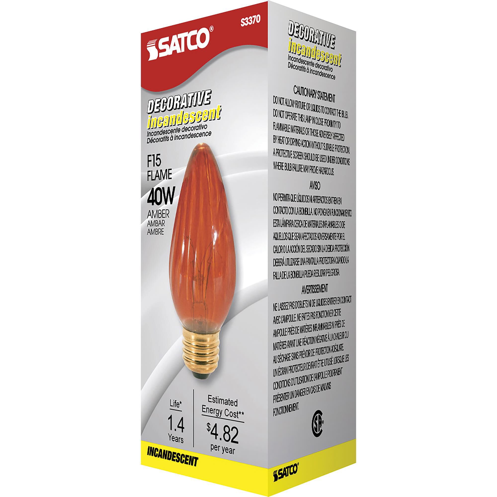 40 Watt Incandescent Light Bulb by Satco