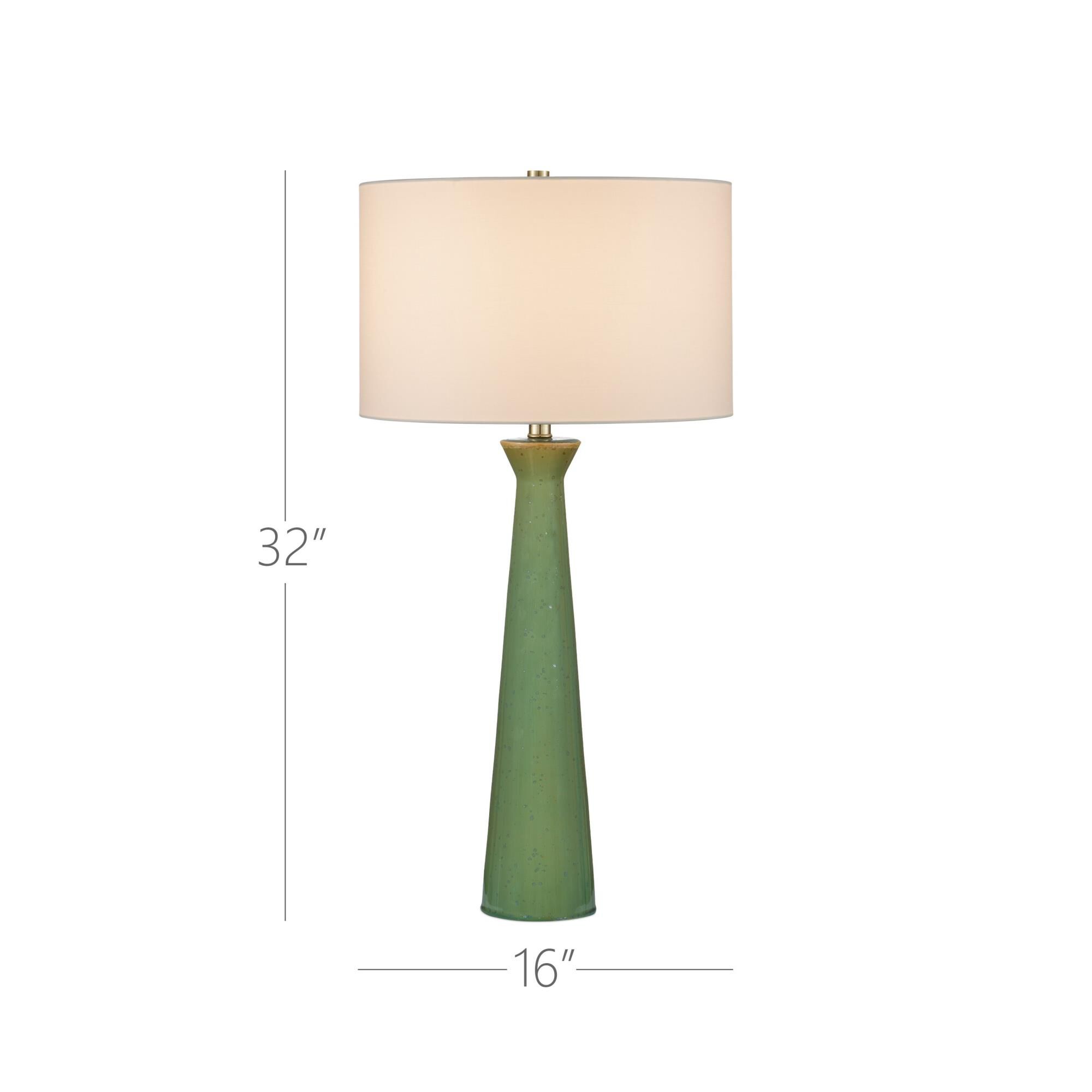 Shown in Green finish and Egg Shell Cotton Linen shade