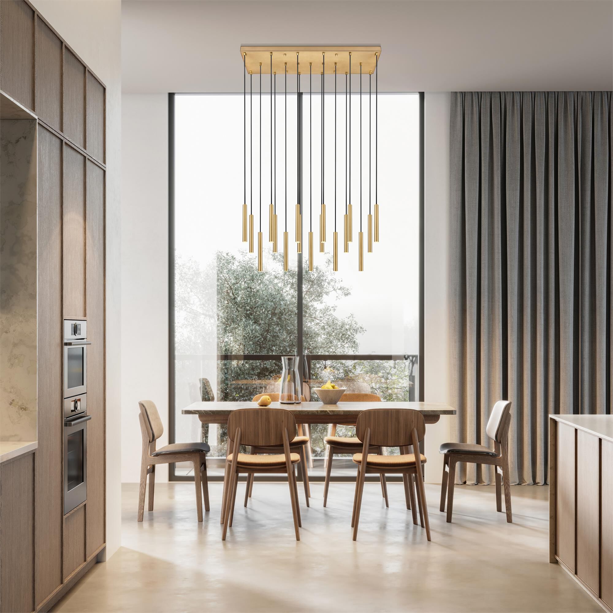 Shown in Modern Gold finish and Modern Gold glass and Modern Gold shade