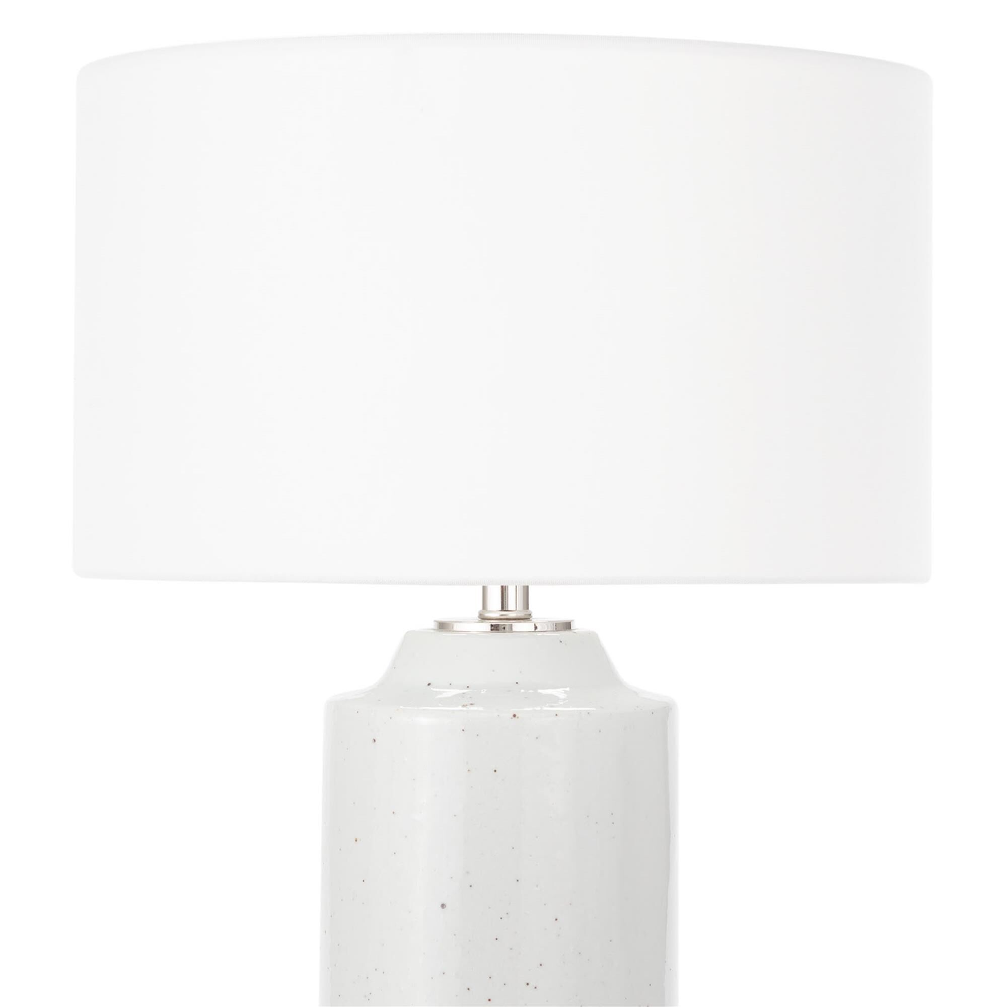 Shown in White finish and Linen shade