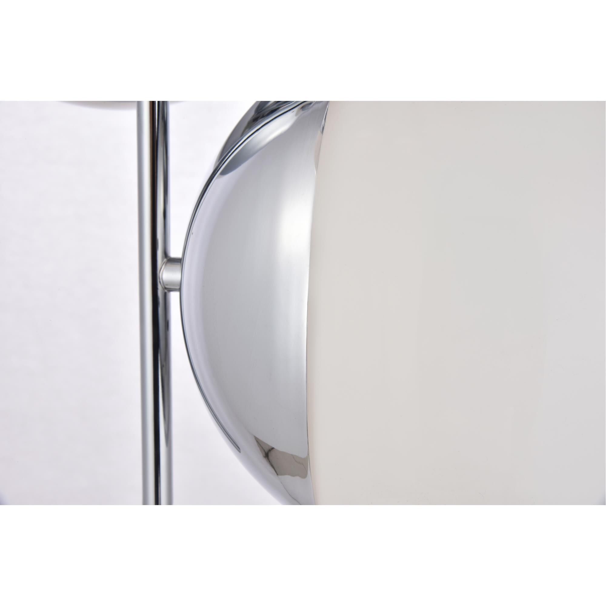 Shown in Chrome finish and Frosted White  glass