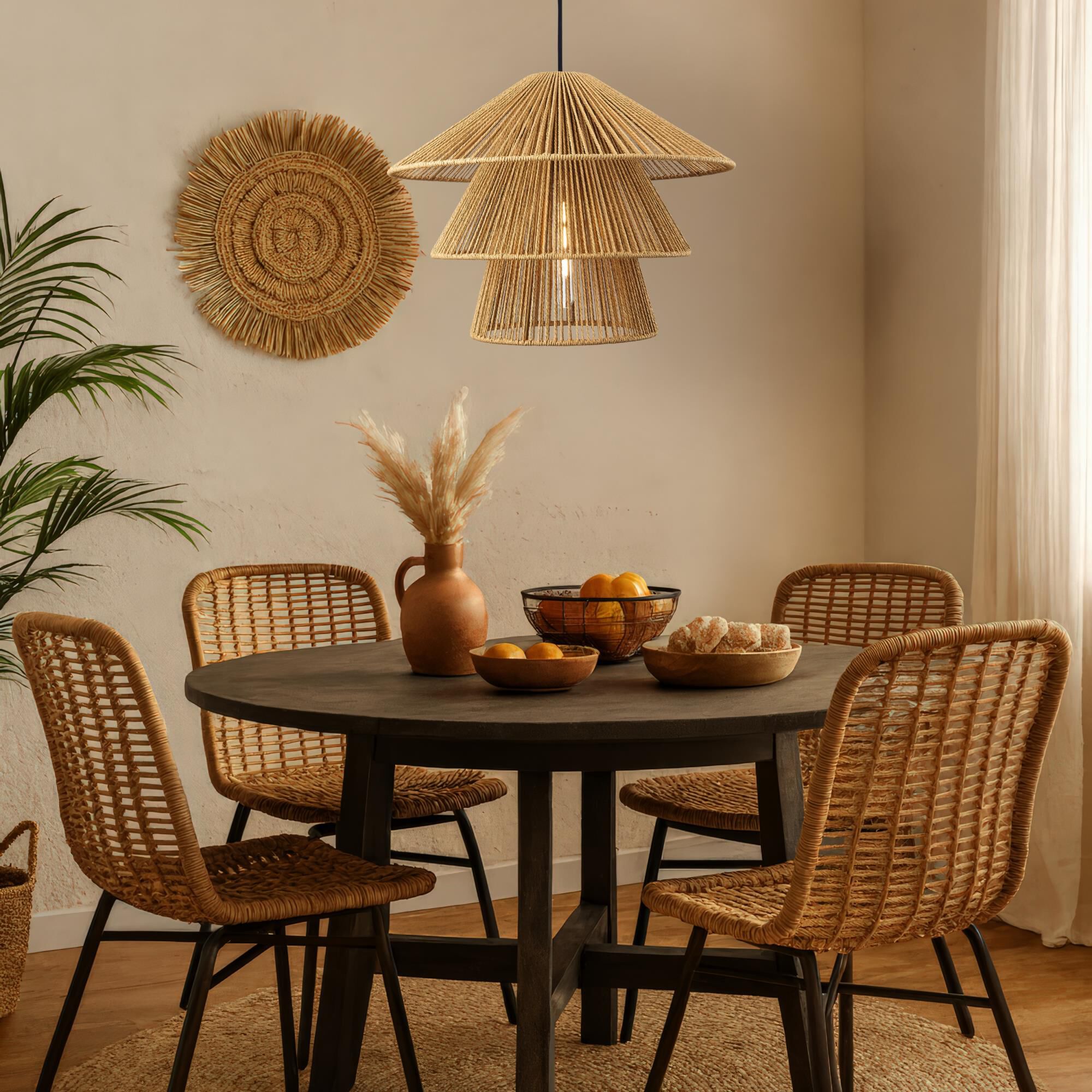 Shown in Matte Black finish and Natural shade