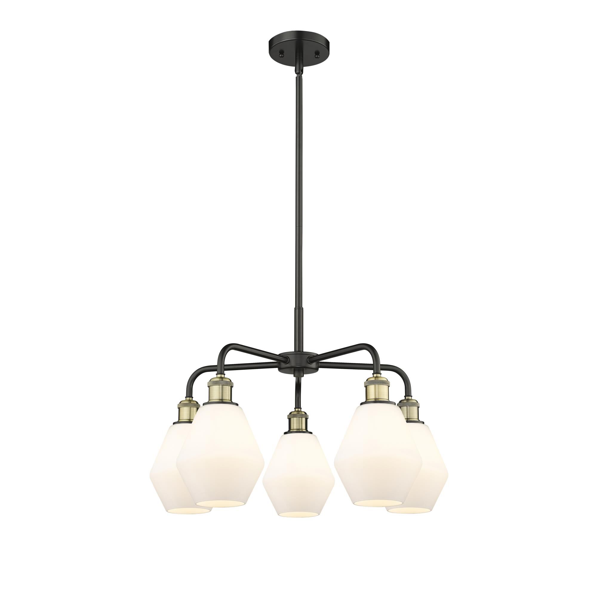 Shown in Black Antique Brass finish and Cased Matte White glass