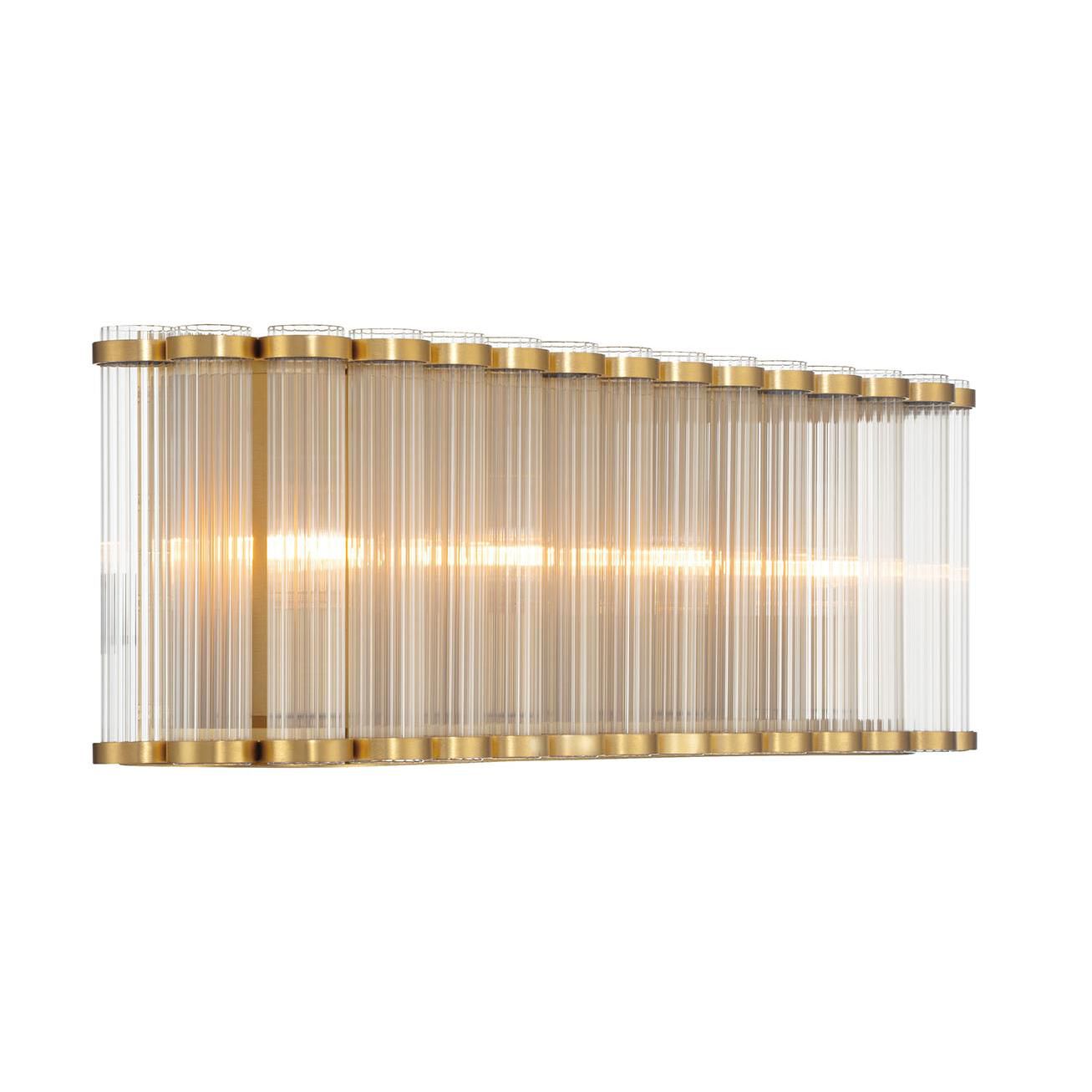 Shown in Gold finish and Ribbed glass