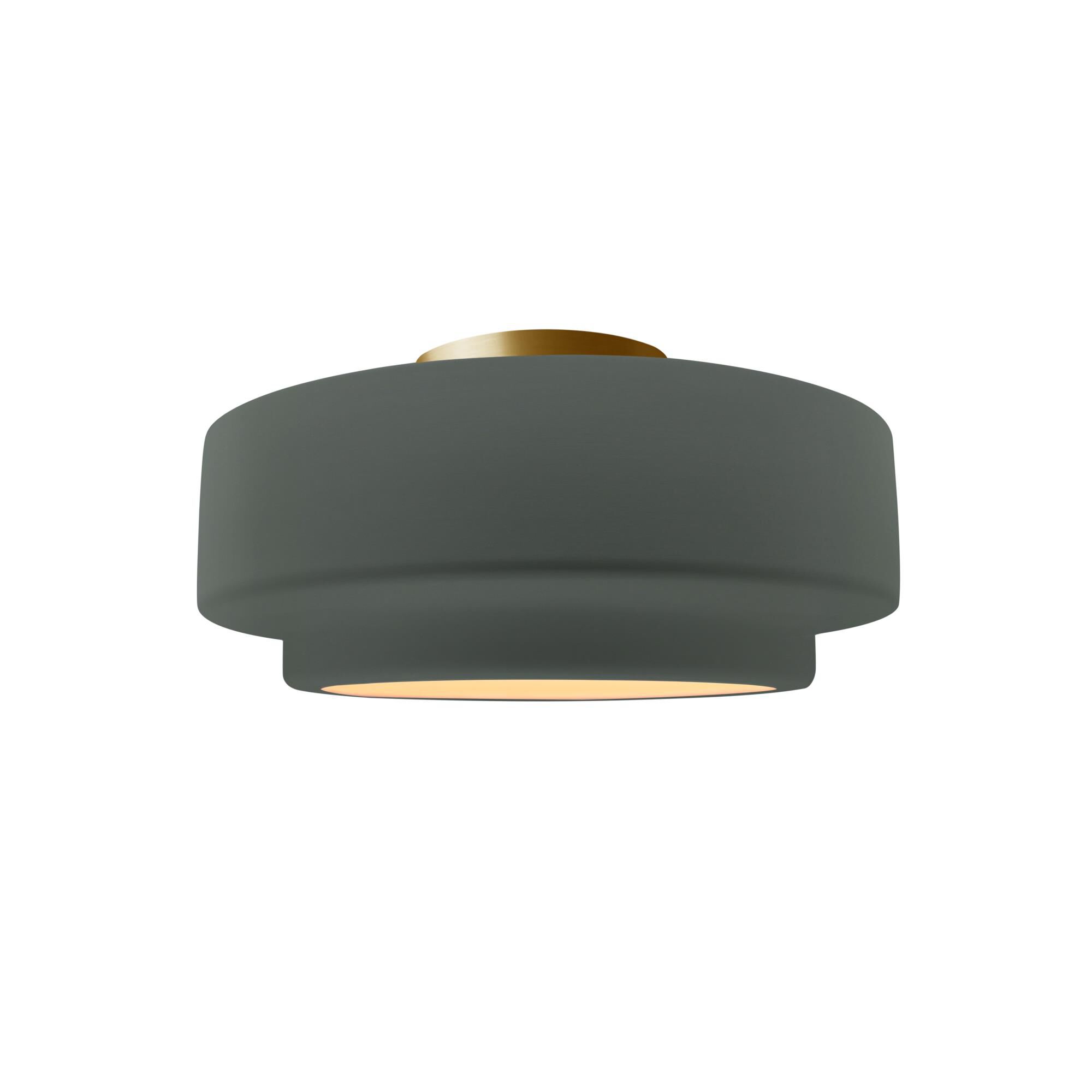 Shown in Brushed Brass finish and Pewter Green shade