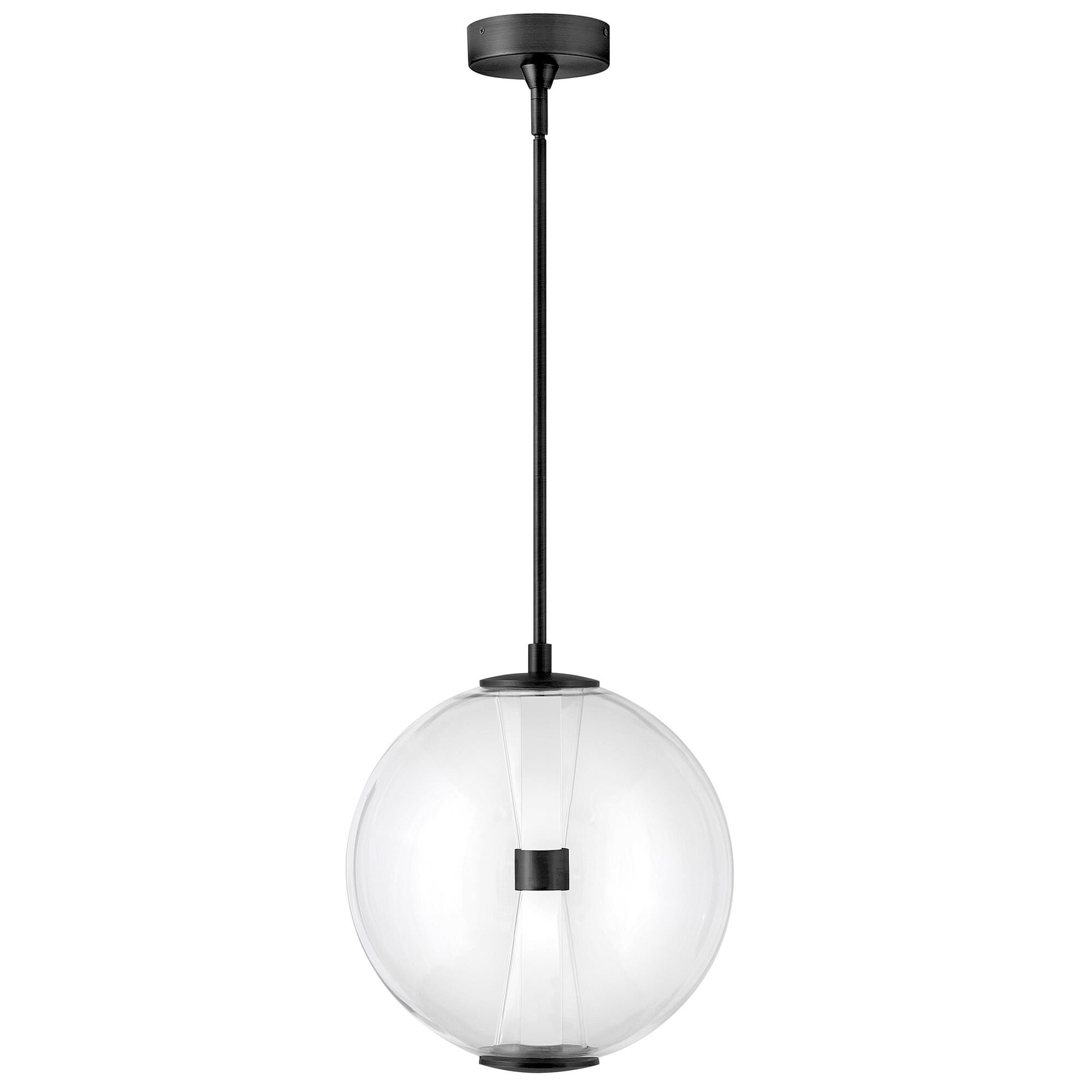 Shown in Black finish and Clear glass