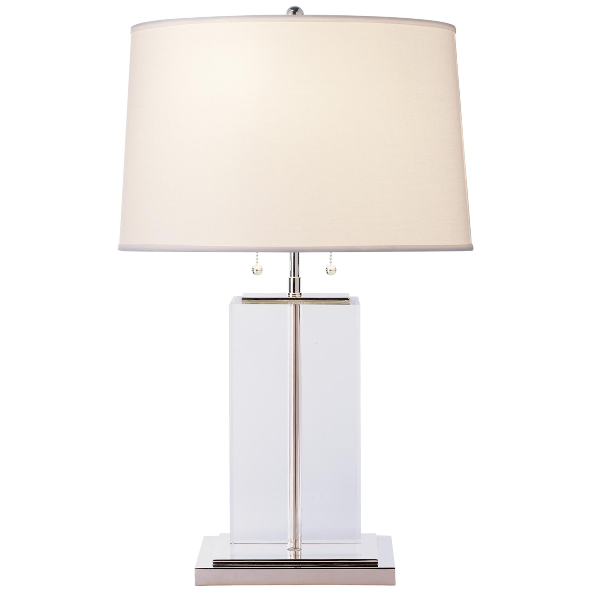 Shown in Crystal finish and Cotton Oval shade