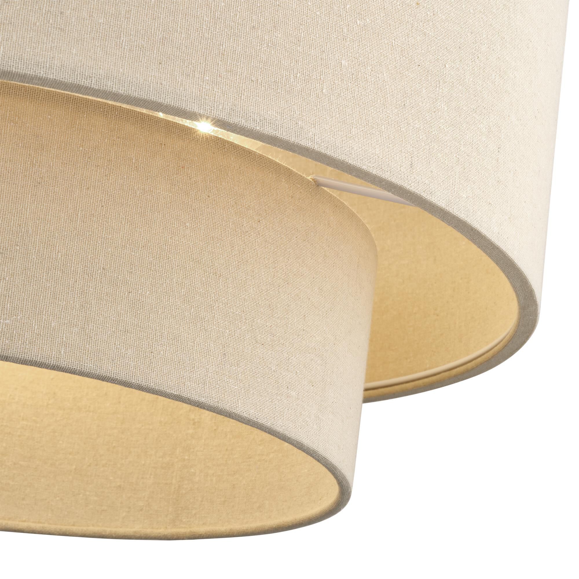 Shown in Bronze finish and Hand Crafted Parchment Color Hardback Fabric shade