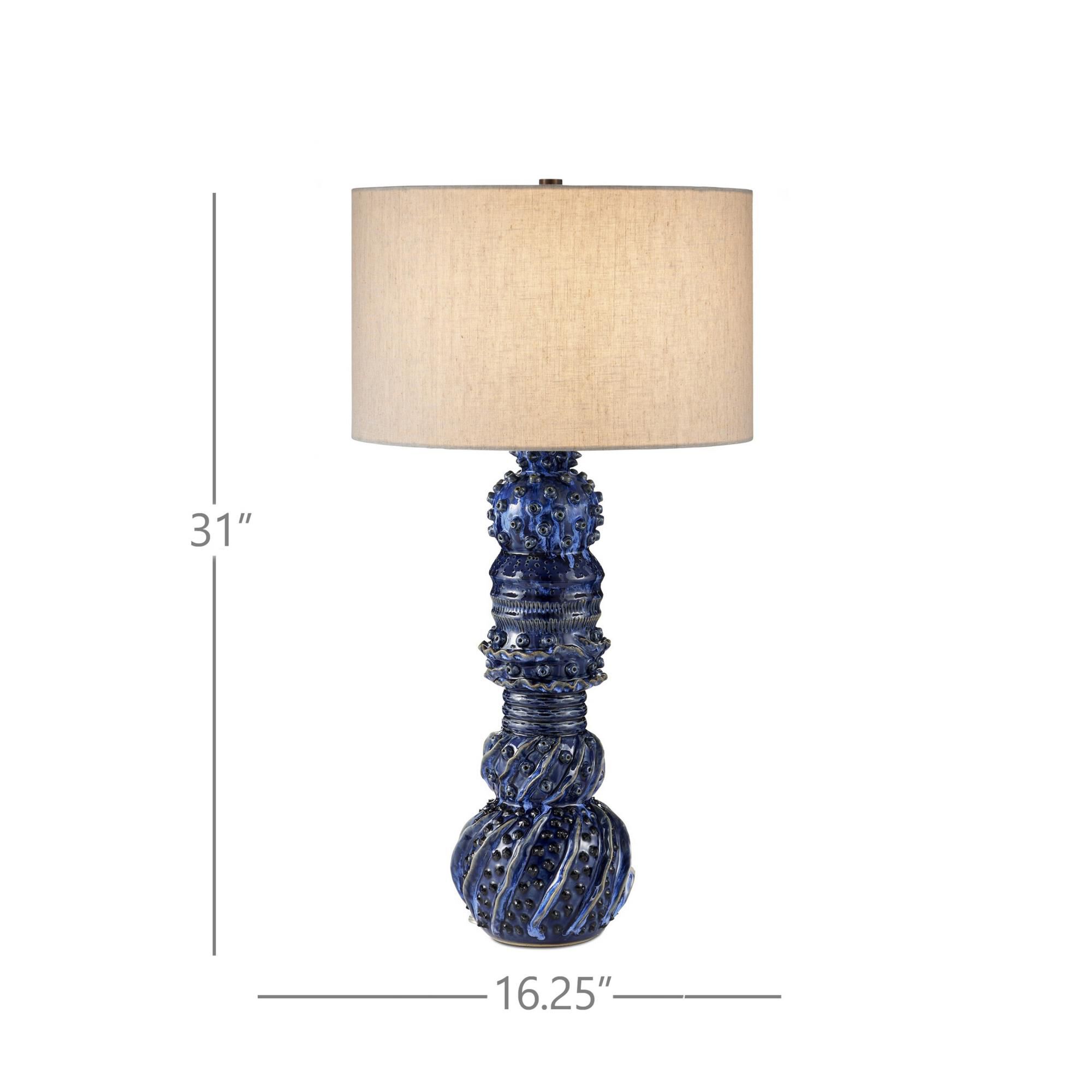 Shown in Dark Blue Reactive finish and Off-White Linen shade