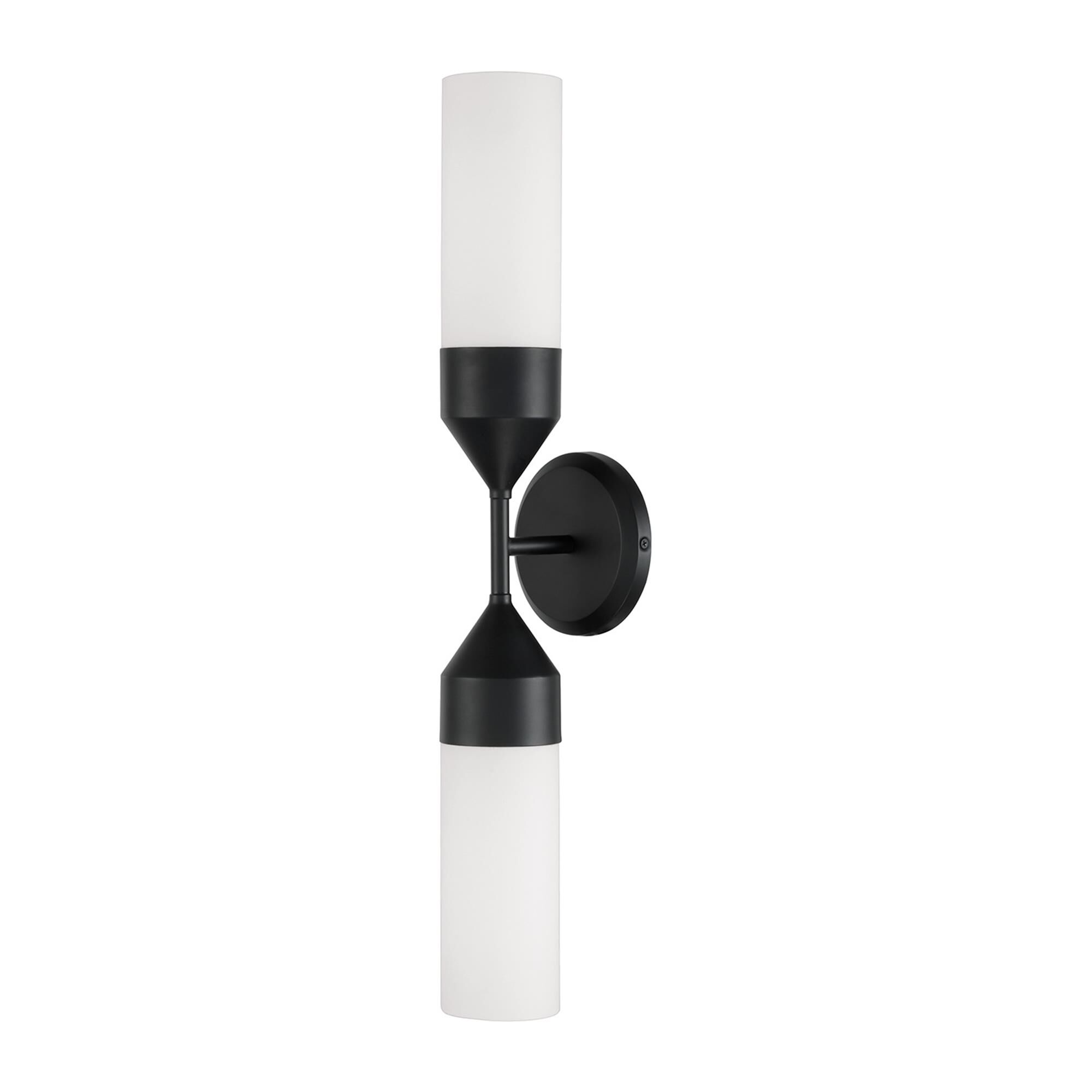 Shown in Matte Black finish and Soft White glass
