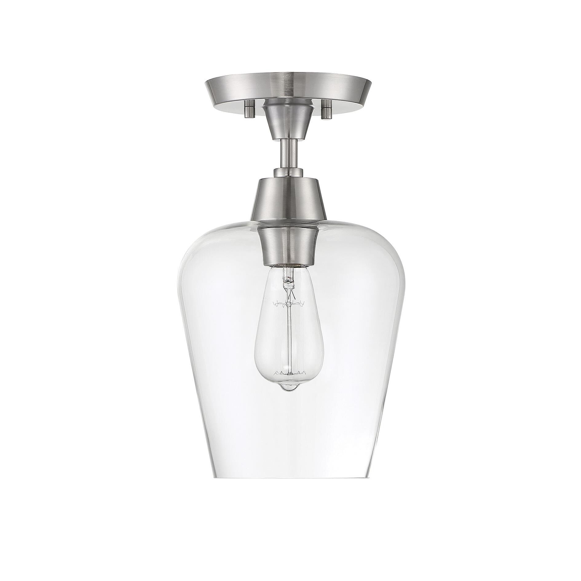 Shown in Satin Nickel finish and Clear glass