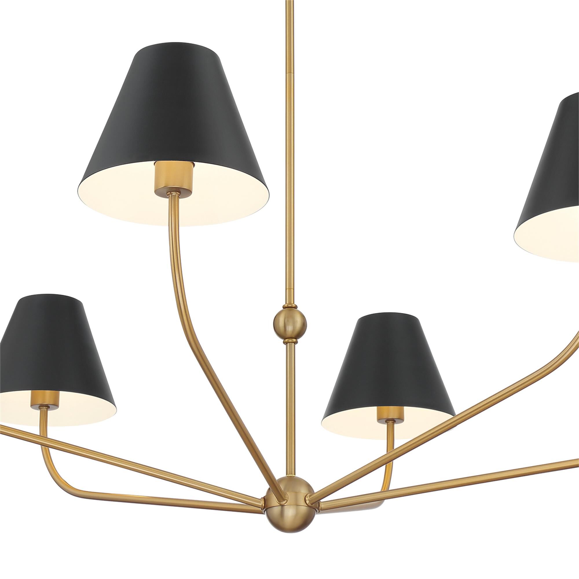 Shown in Vibrant Gold and Matte Black finish and Steel shade