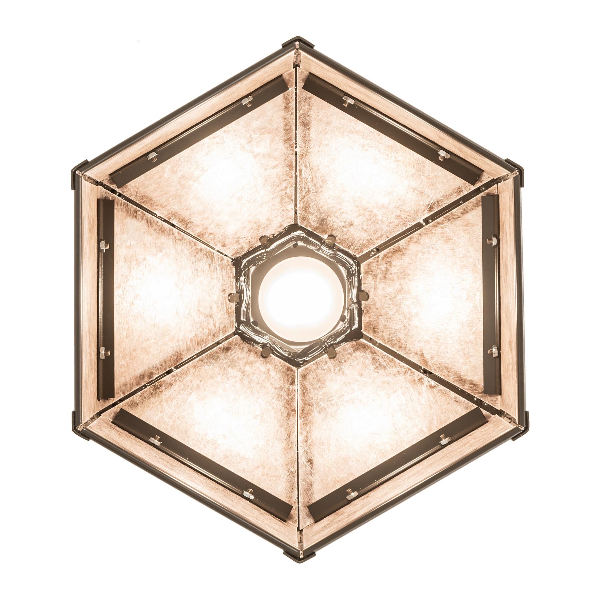 Shown in Rust Finish finish and Silver Mica glass