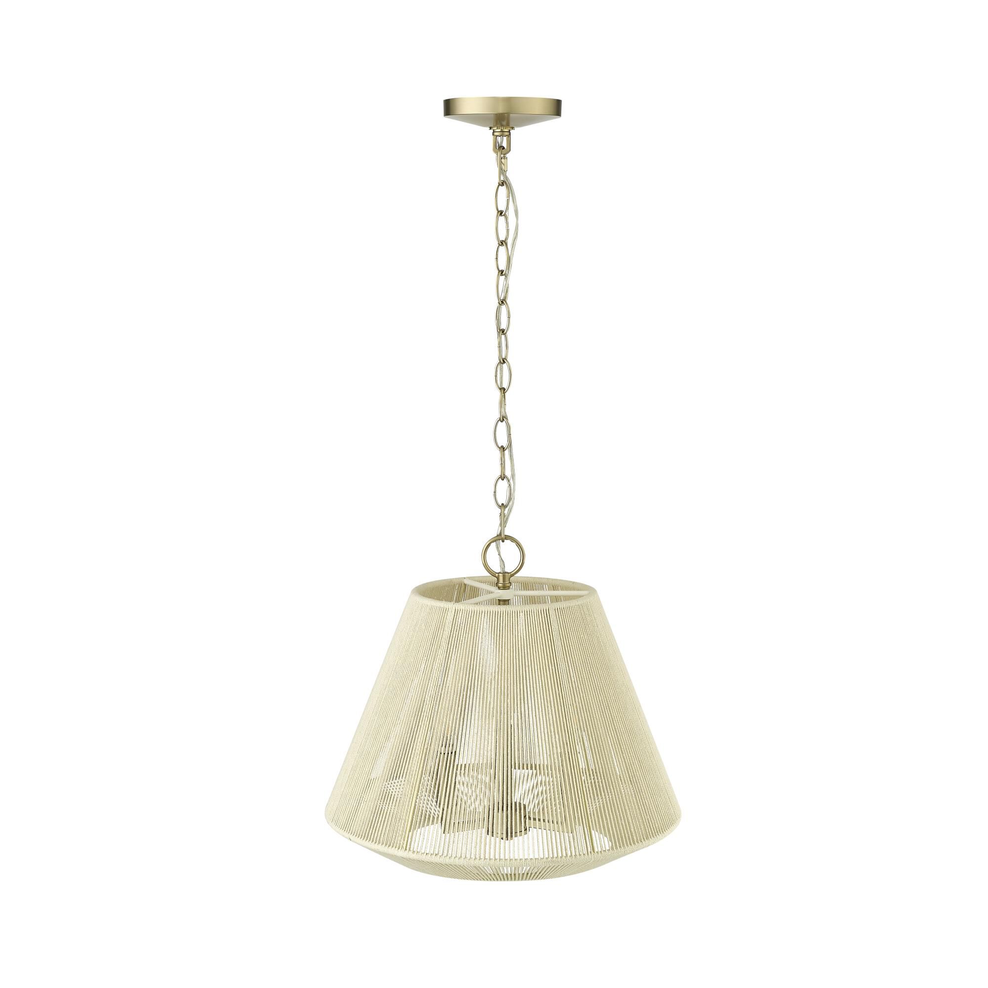 Shown in Modern Gold finish and Cotton Twine shade