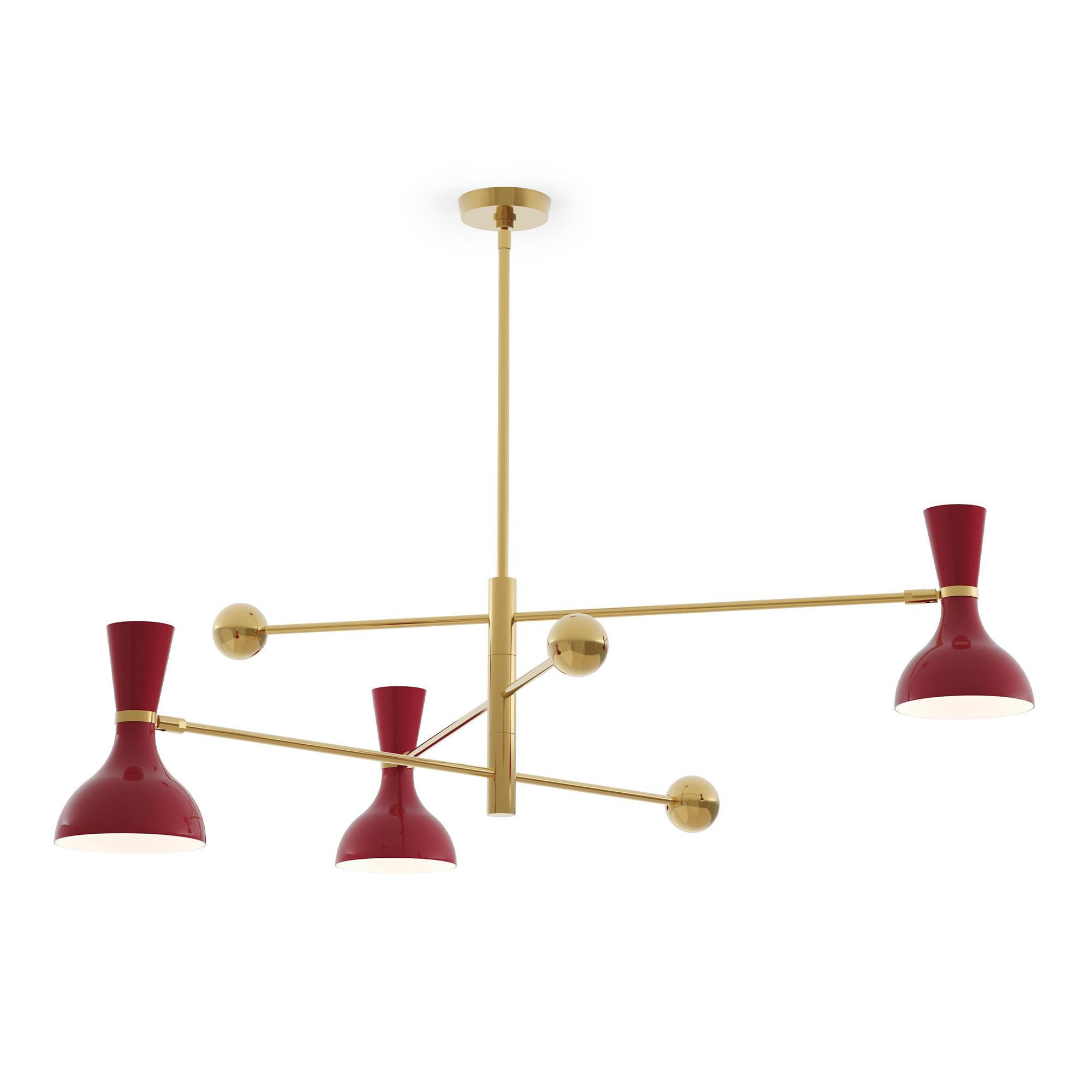 Shown in Modern Brass finish and Oxblood shade