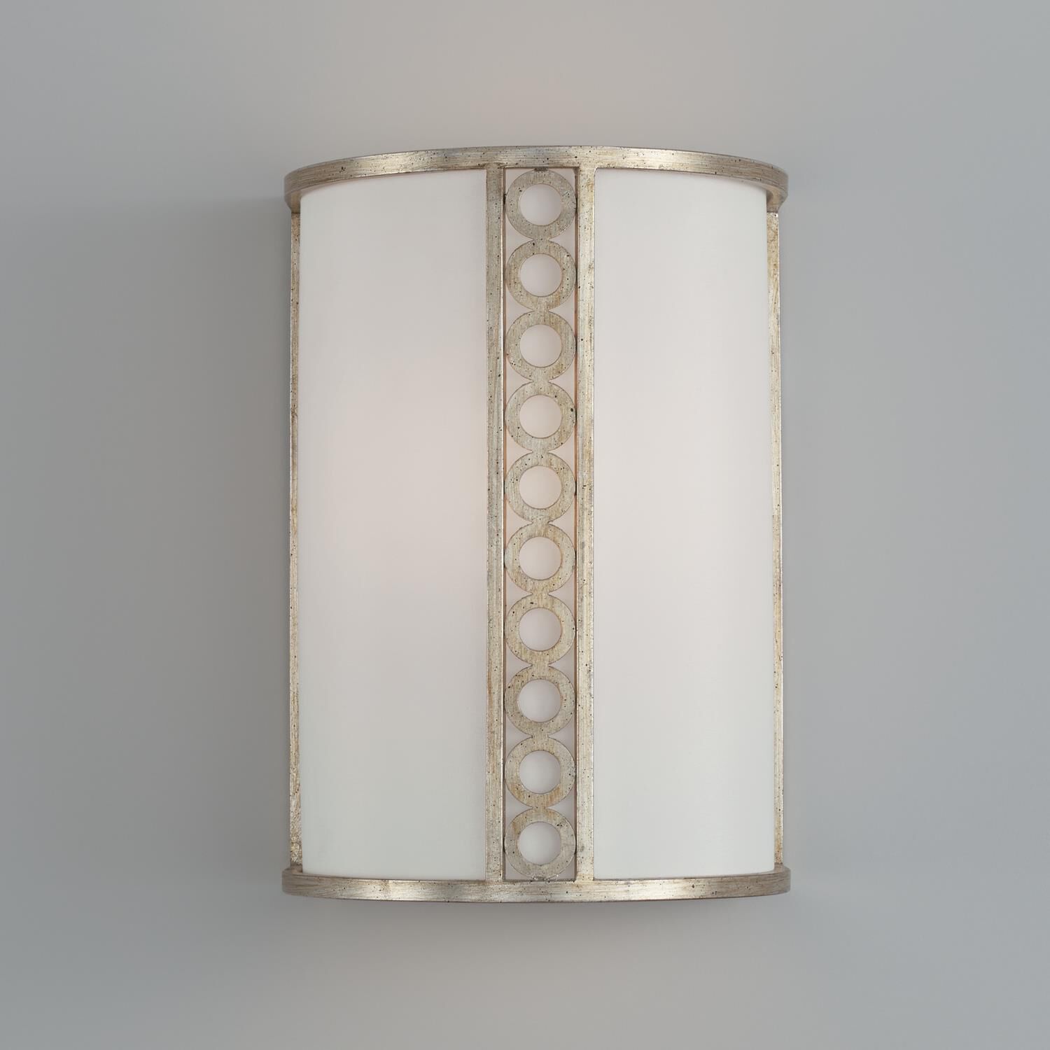 Shown in Winter Gold finish and White Fabric shade