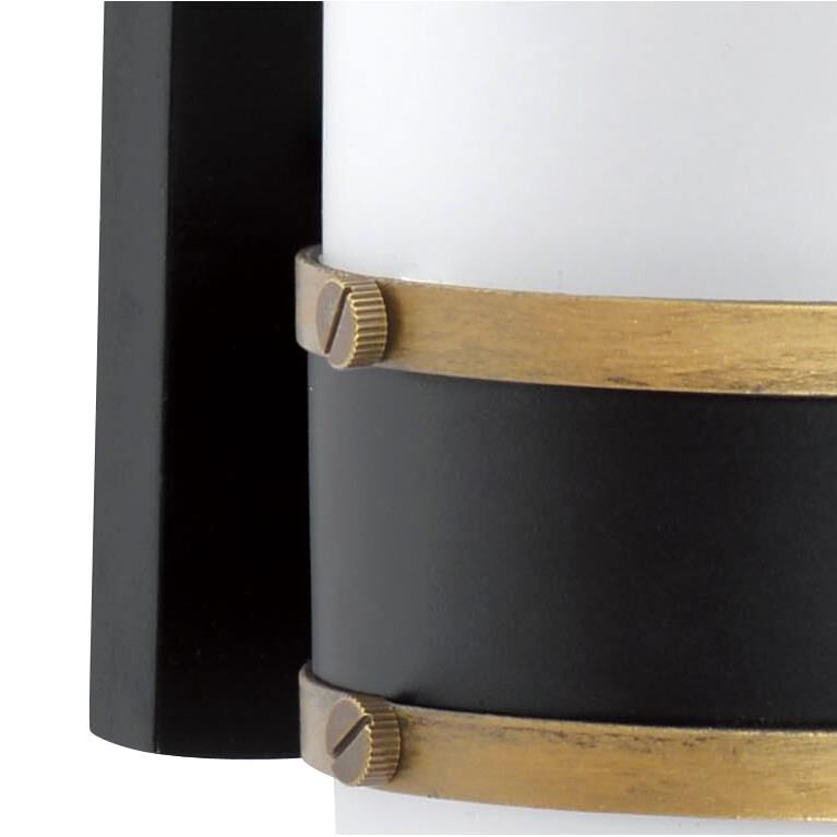 Shown in Matte Black + Textured Gold+Textured Gold finish and Glass glass and White shade