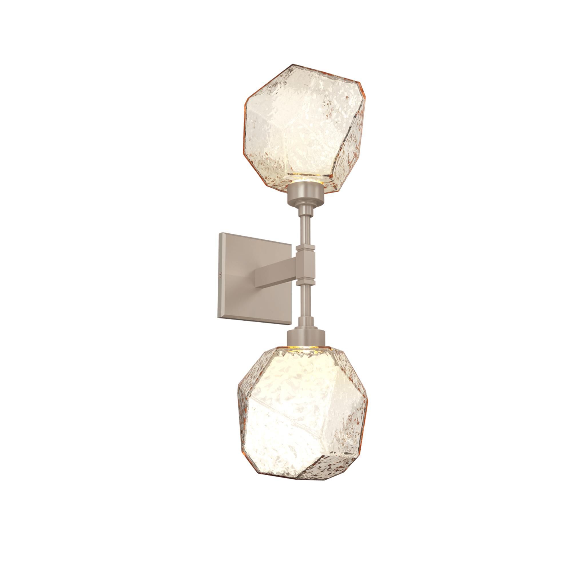 Shown in Beige Silver finish and Amber Blown glass